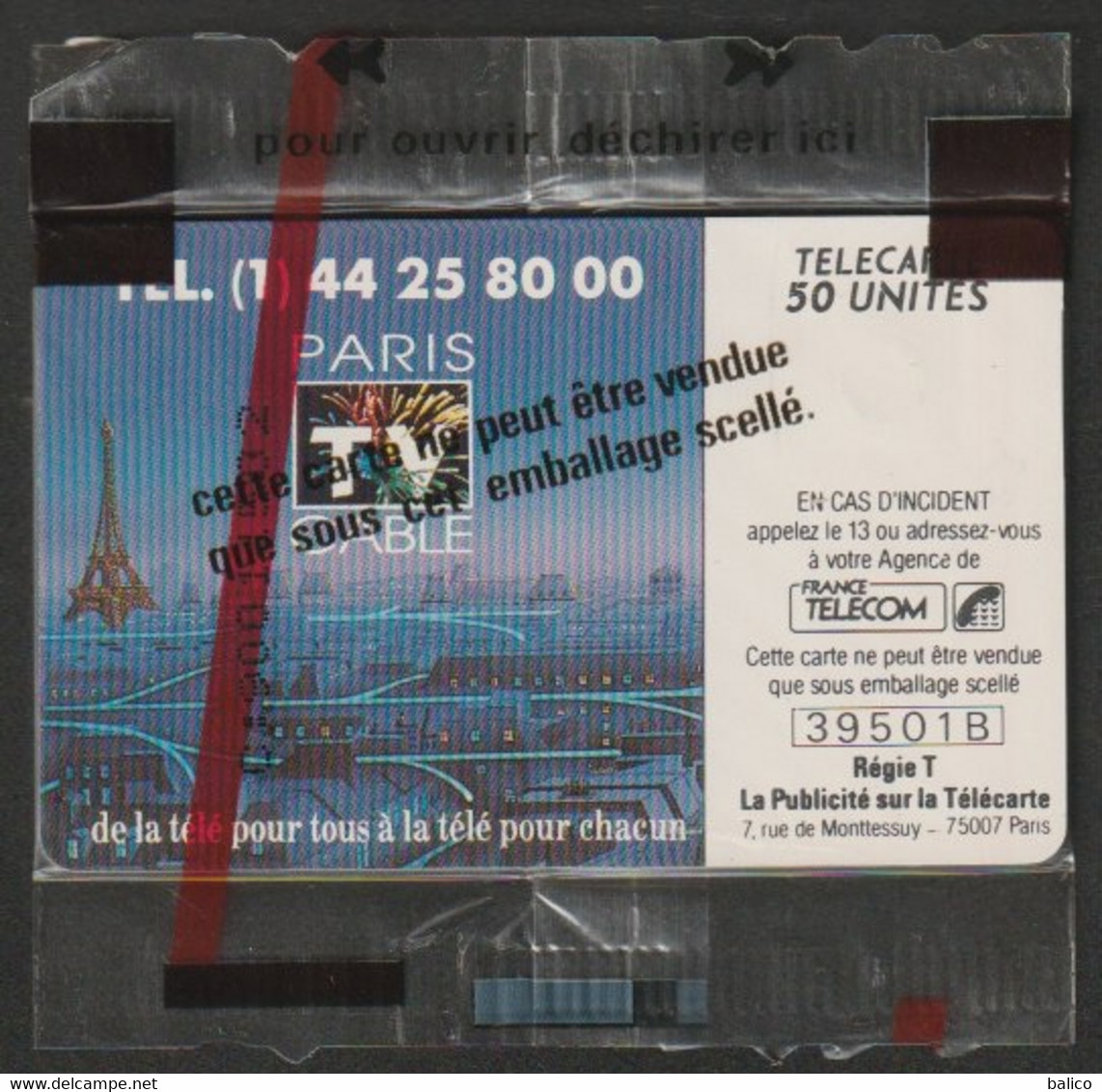 Réseau Câblé De Paris - 50 Unités GEM - Neuve Sous Blister - Réf, F109- Côte 18 € / Argus 1999 - 1990