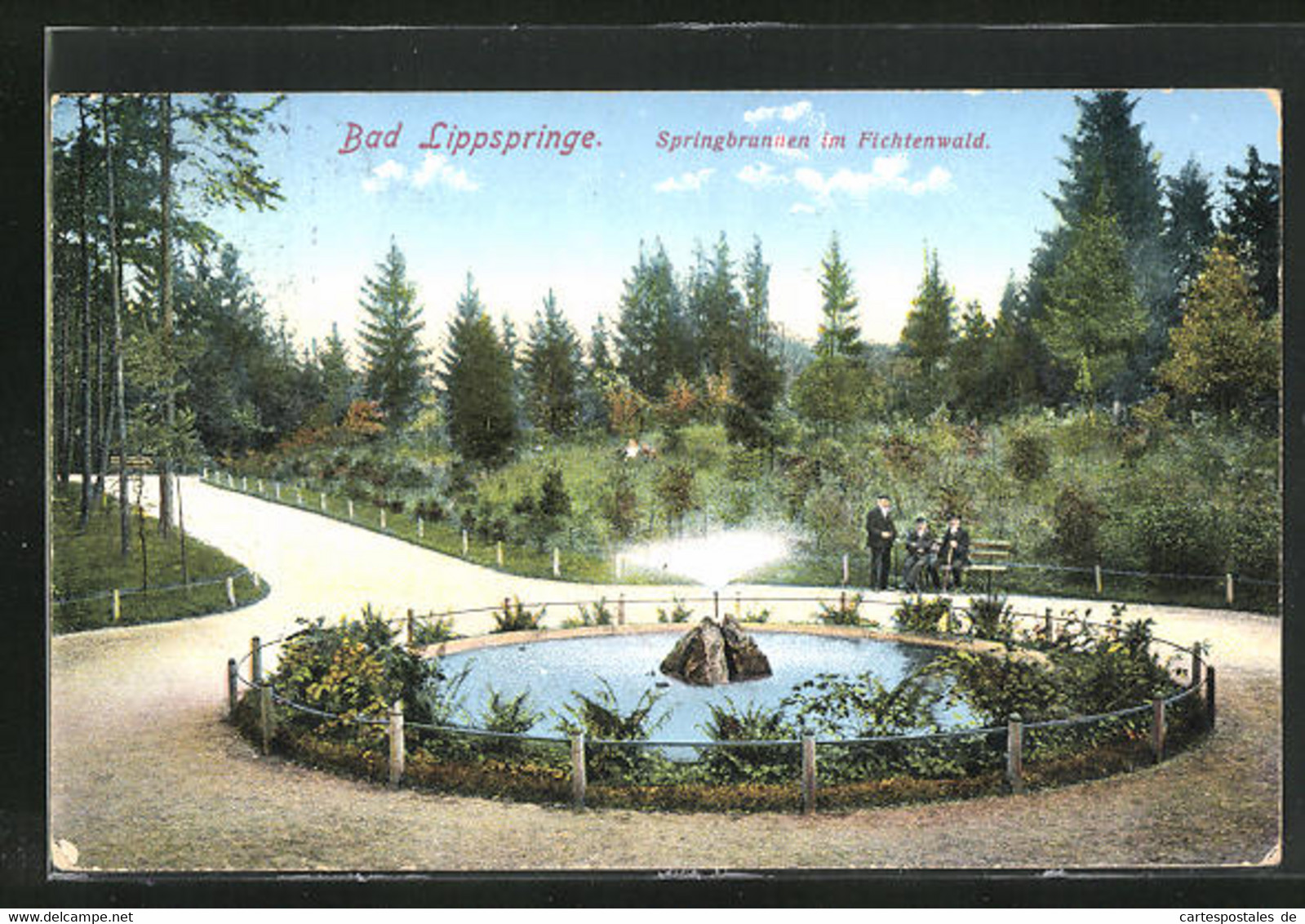 AK Bad Lippspringe, Springbrunnen Im Fichtenwald - Bad Lippspringe