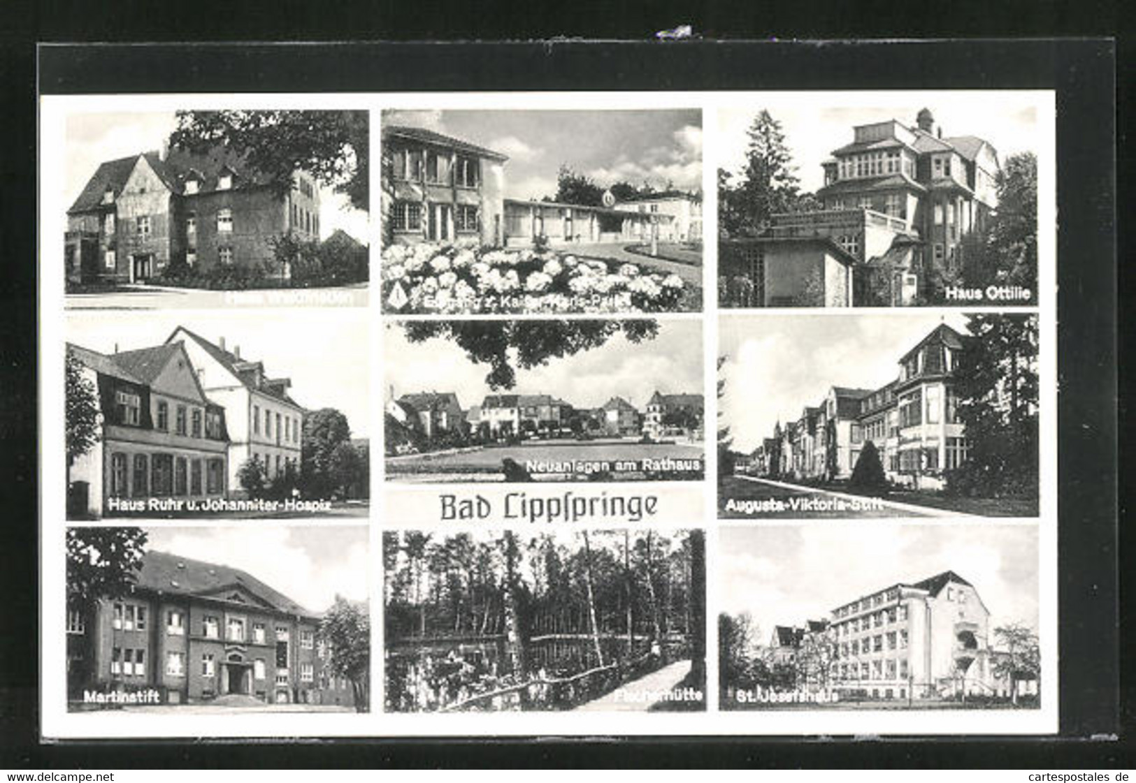 AK Bad Lippspringe, Hotel Waldfrieden, Haus Ottilie Und Die Fischerhütte - Bad Lippspringe