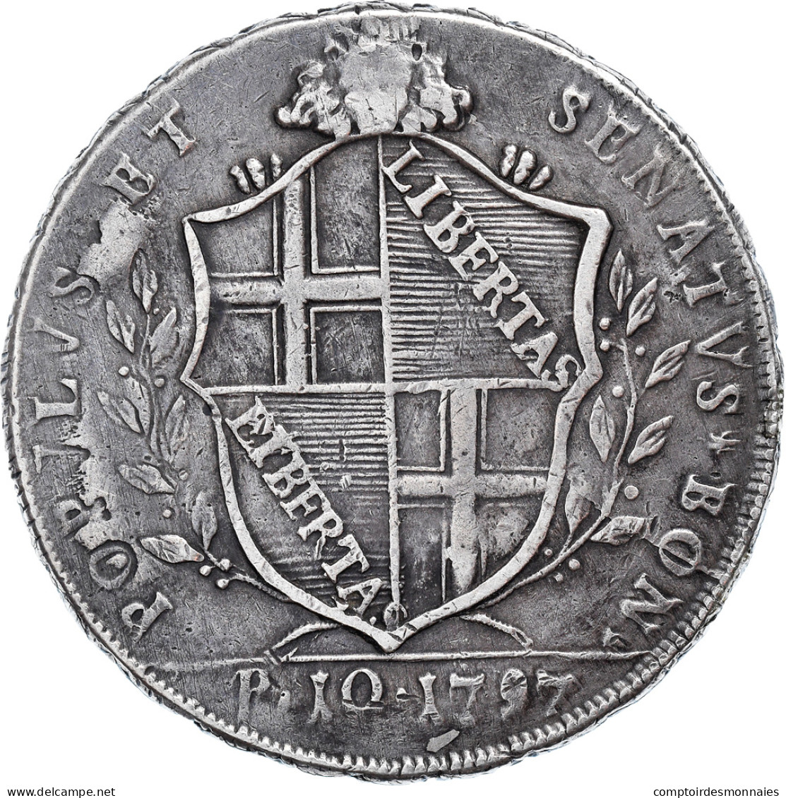 Monnaie, États Italiens, PAPAL STATES-BOLOGNA, 10 Paoli, Scudo, 1797, Bologna - Emilia