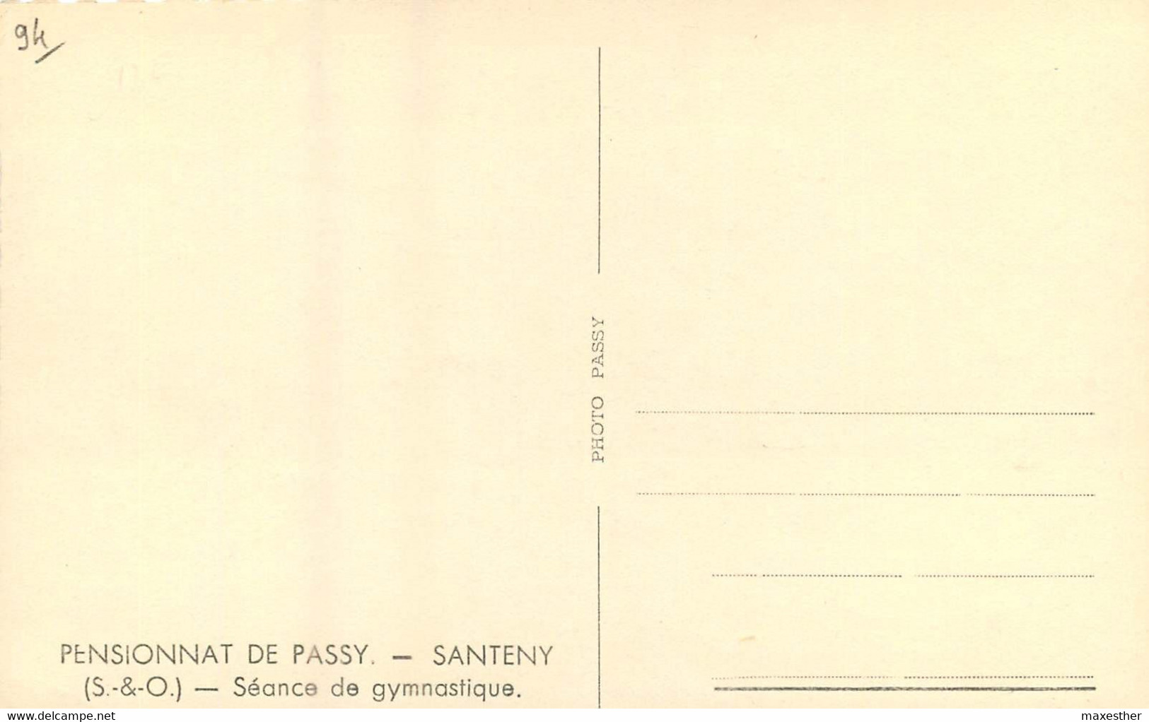 SANTENY Pensionnat De Passy Séance De Gymnastique - SM - Santeny