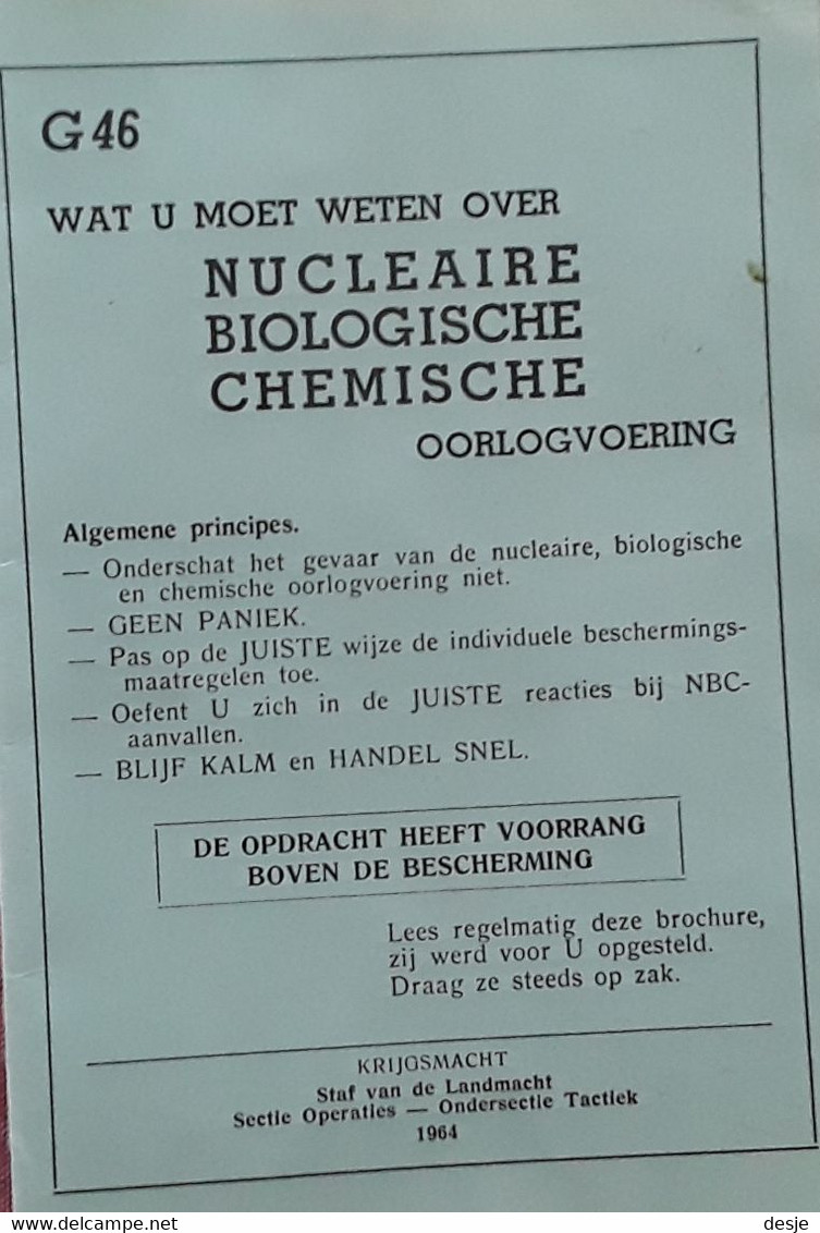 Wat U Moet Weten Over Nucleaire, Biologische En Chemische Oorlogvoering, Drieluik, 1964 - Sachbücher