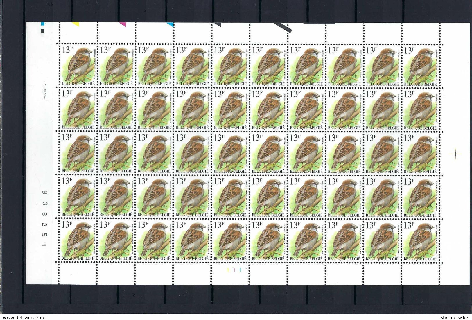 N°F2533 Fluor Buzin Drukdatumstrook 1.XII.94 Onpaar MNH ** POSTFRIS ZONDER SCHARNIER SUPERBE - 1985-.. Birds (Buzin)