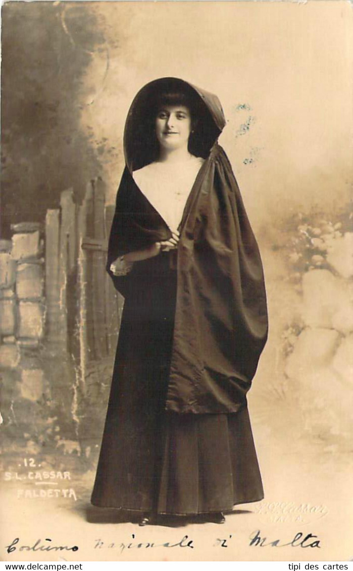 Malte Malta - Faldetta, Costume Traditionnel Maltaise, Carte Photo L. Cassar - Malta