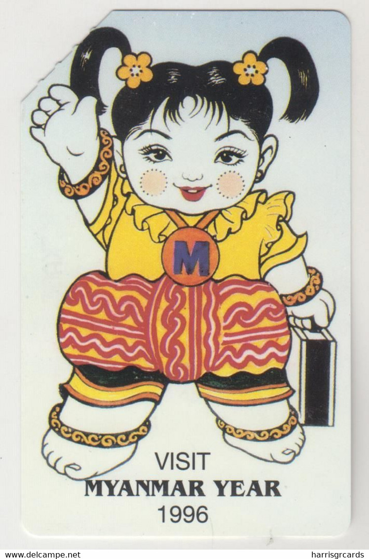 MYANMAR - Myanmar Year 1996, Arrow And 'PHONE CARD' (Dark Green), 100 U ,1996, Tirage 340.000, Used - Myanmar