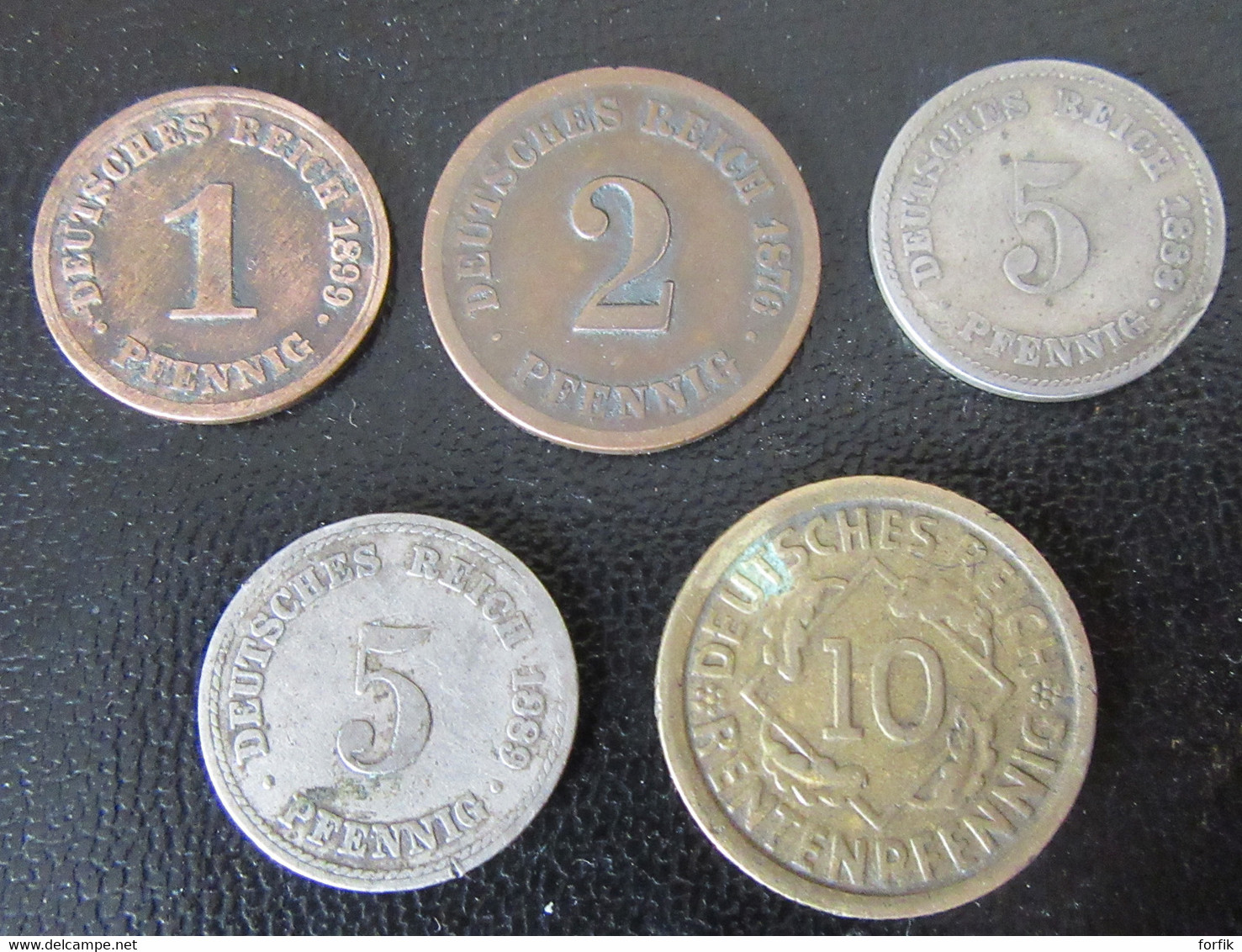 Allemagne / Deutsches Reich - 5 Monnaies Entre 1 Et 10 Pfennig - 1876 à 1924 - Millésimes Peu Communs - Sammlungen