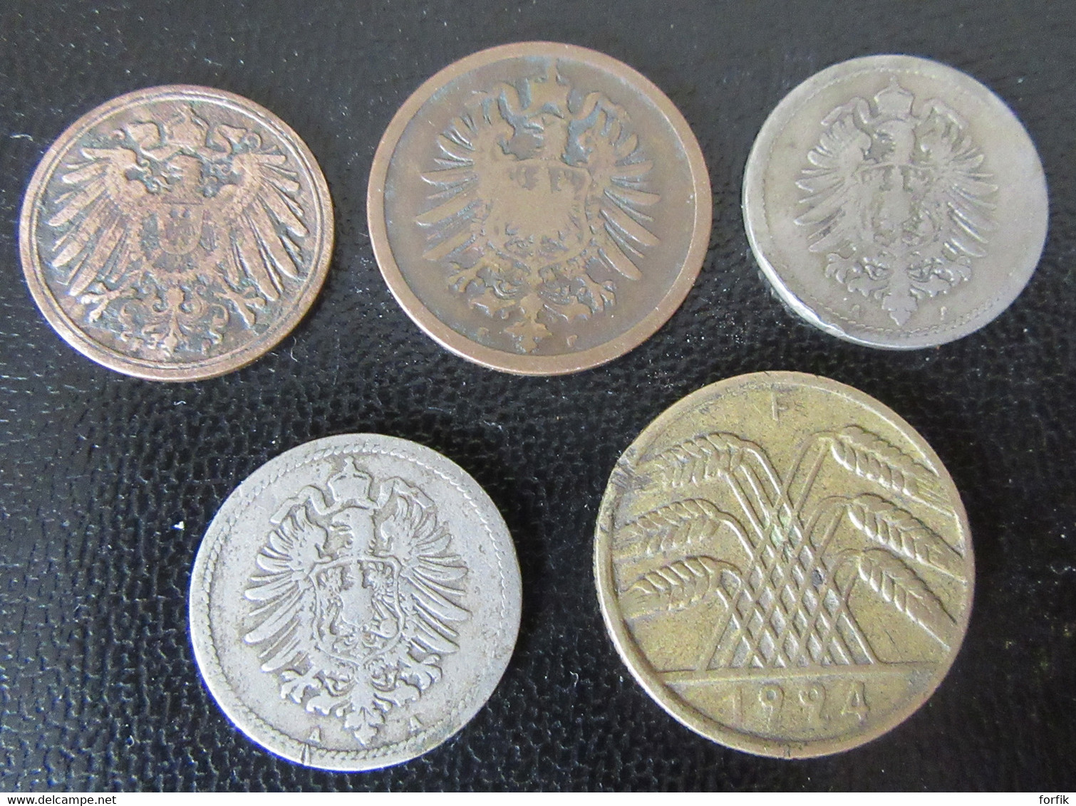 Allemagne / Deutsches Reich - 5 Monnaies Entre 1 Et 10 Pfennig - 1876 à 1924 - Millésimes Peu Communs - Collezioni