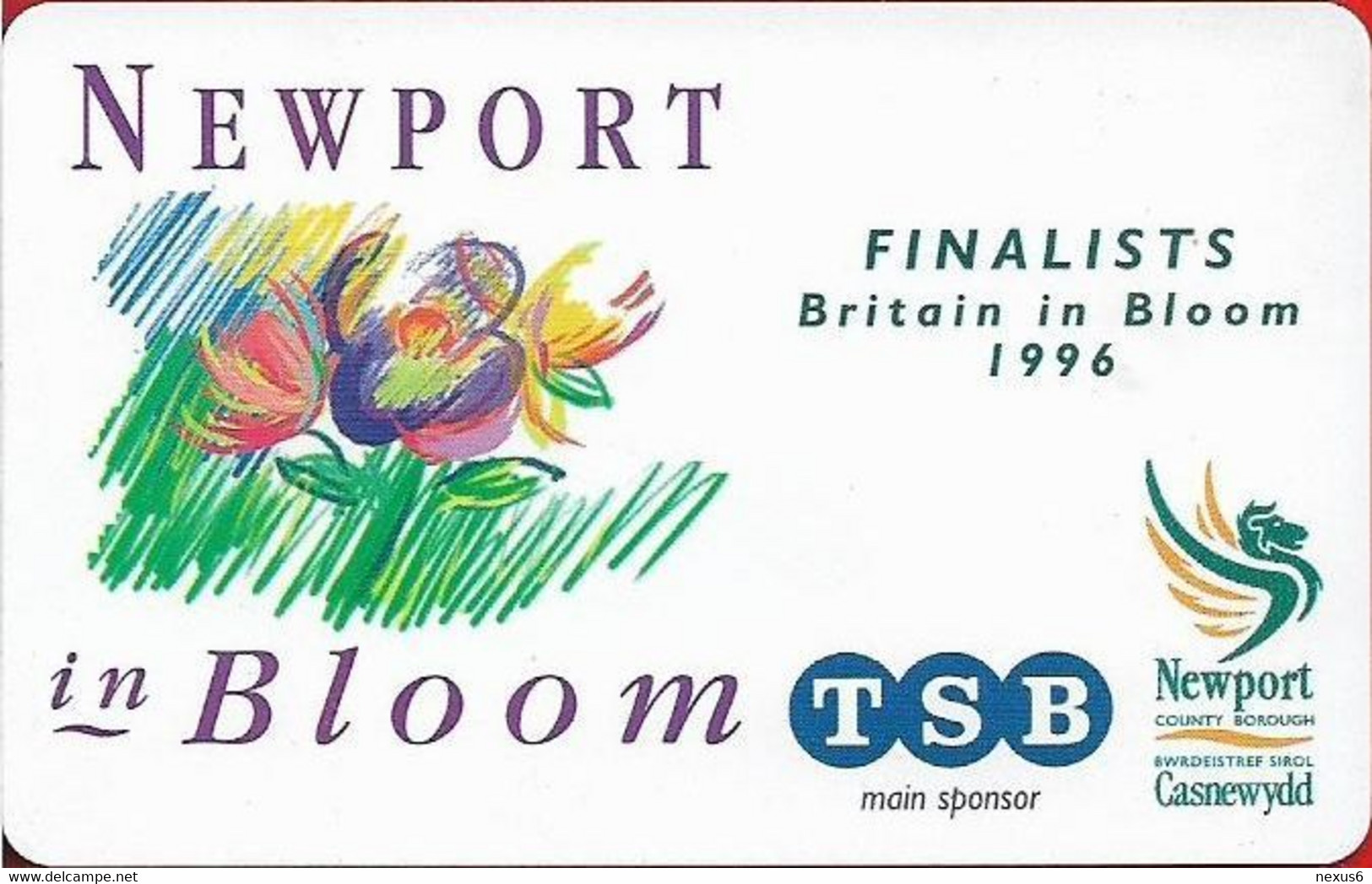 UK - BT (Chip) - BCP-008 - PRO010B - TSB Phonebank, Newport In Bloom, 50P, 2.050ex, Mint - BT Promociónales