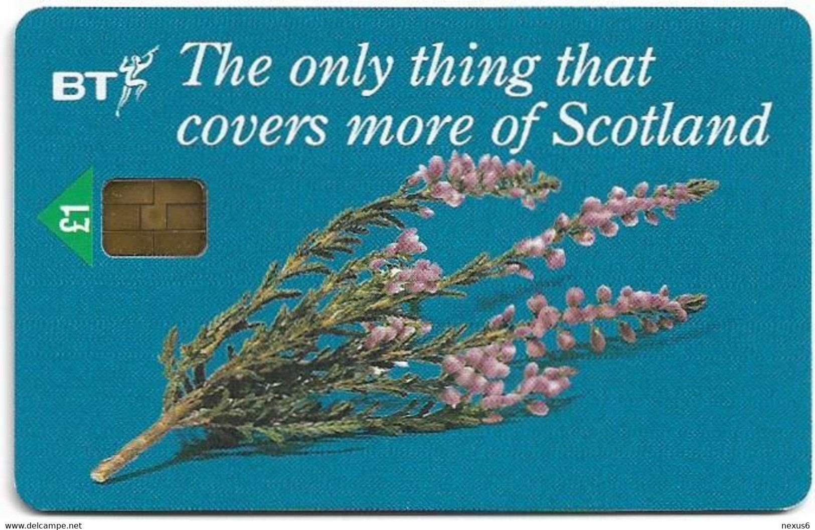 UK - BT (Chip) - BCI-054 - PRO360A - Scottish Heather (No Notch), 1£, 6.000ex, Mint - BT Promozionali