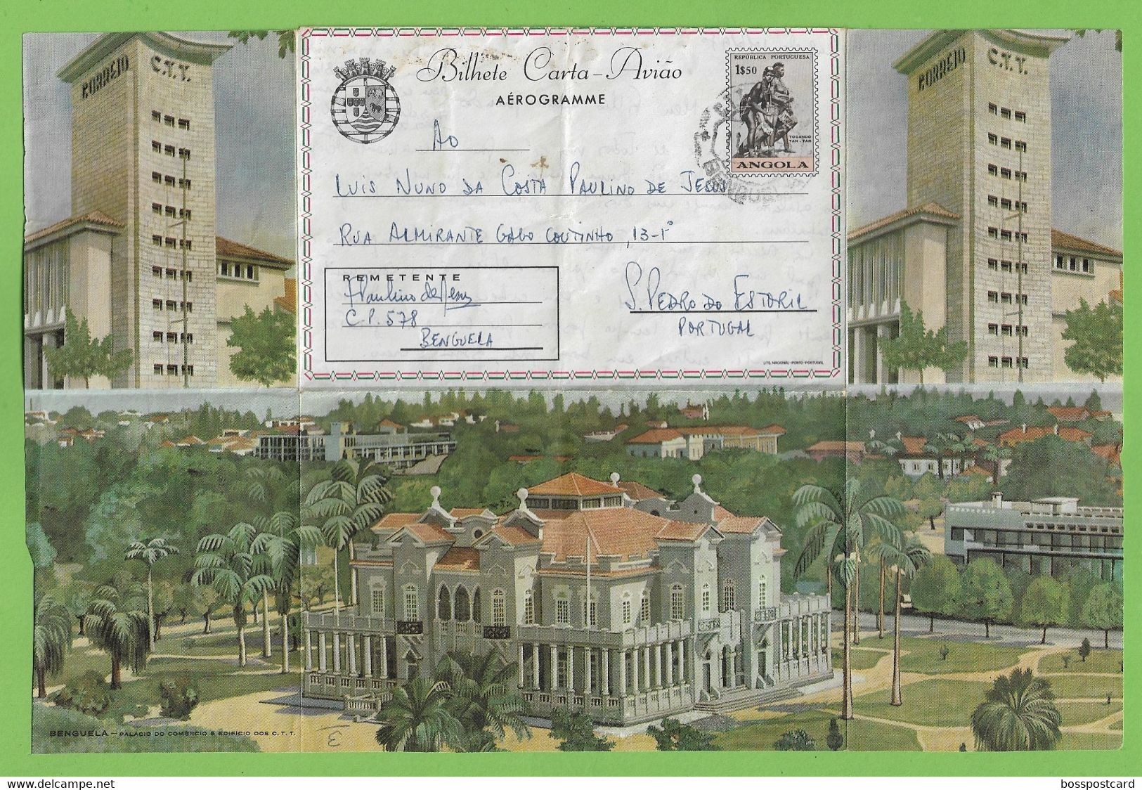 História Postal - Filatelia - Aerograma - Aerogram - Stamps - Timbres - Philately - Portugal - Angola - Lettres & Documents