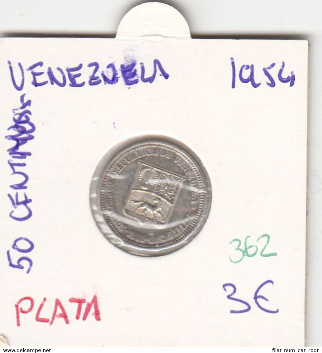 CR0362 MONEDA VENEZUELA PLATA 0,50 CTS 1954 - Venezuela
