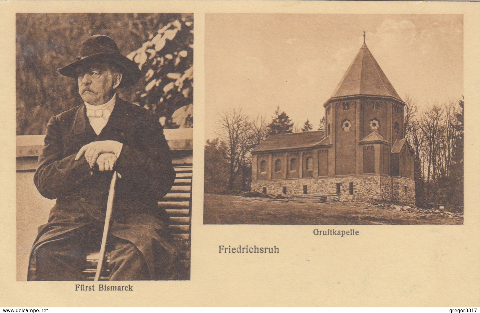 6217) FRIEDRICHSRUH - Gruftkapelle - Fürst BISMARCK - Tolle Sehr Alte ZWEIBILD AK - Friedrichsruh