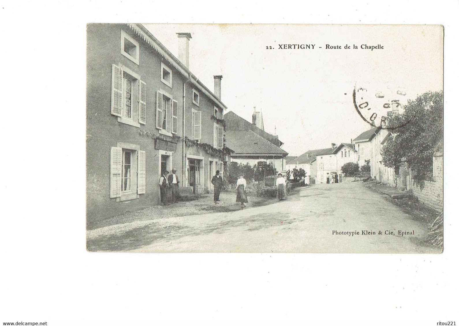 Cpa - 88 - XERTIGNY - Route De La Chapelle - 1909 - Animation Phototypie Klein - Xertigny