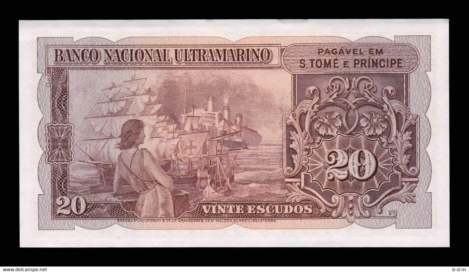 Santo Tome Y Principe 20 Escudos BNU 1958 Pick 36a(1) SC-/SC AUNC/UNC - Sao Tome And Principe