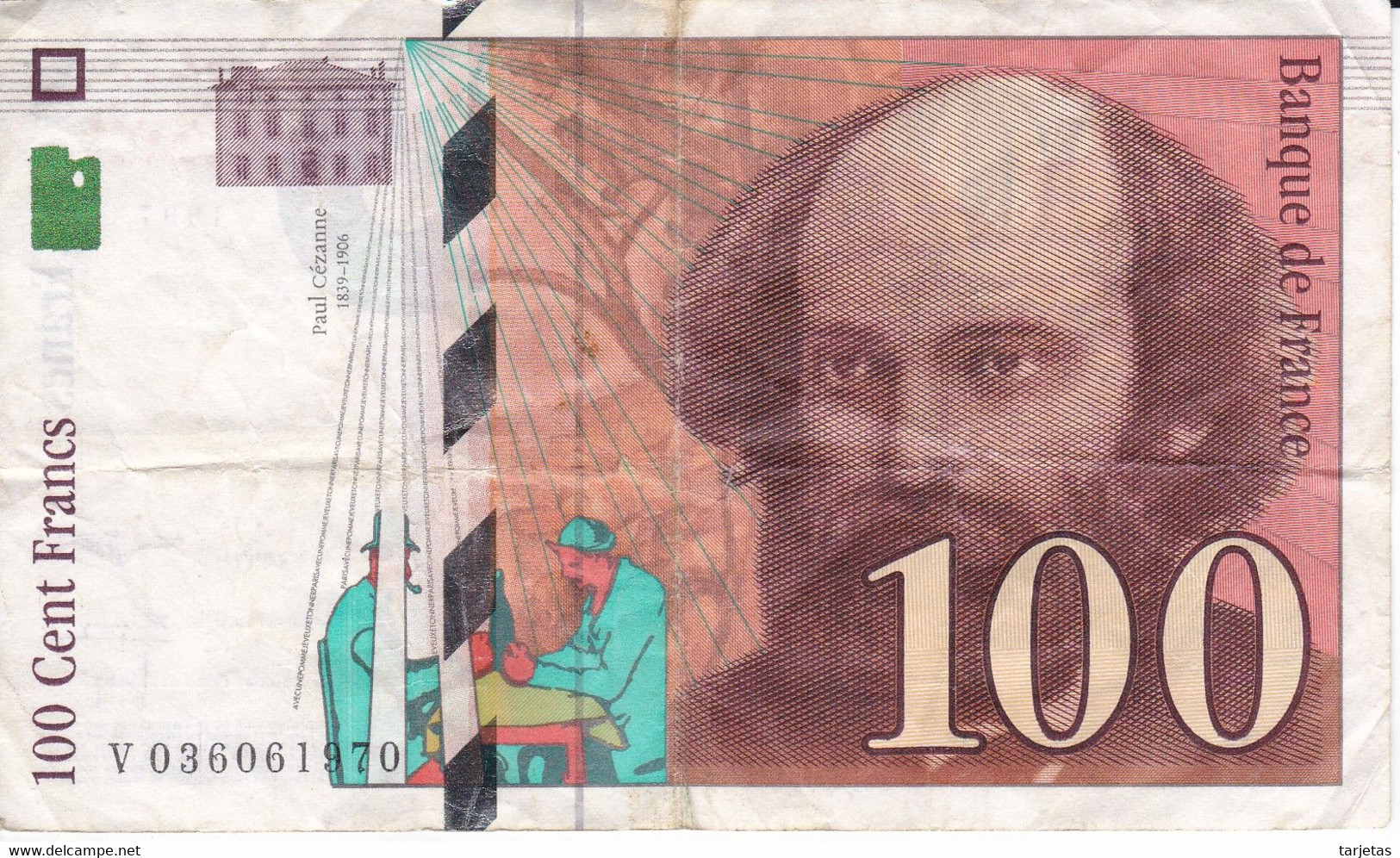 BILLETE DE FRANCIA DE 100 FRANCS DEL AÑO 1997 DE CEZANNE SERIE V  (BANKNOTE) - 100 F 1997-1998 ''Cézanne''