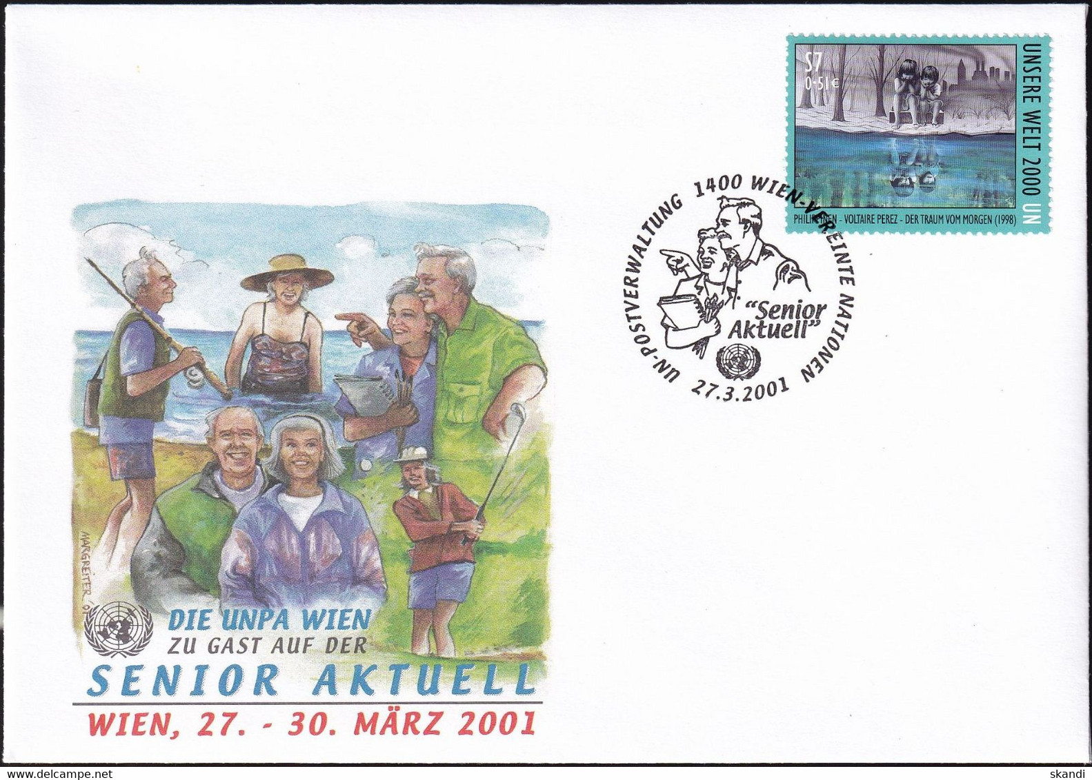 UNO WIEN 2001 Die UNPA Zu Gast Auf Der Senior Aktuell Brief - Cartas & Documentos
