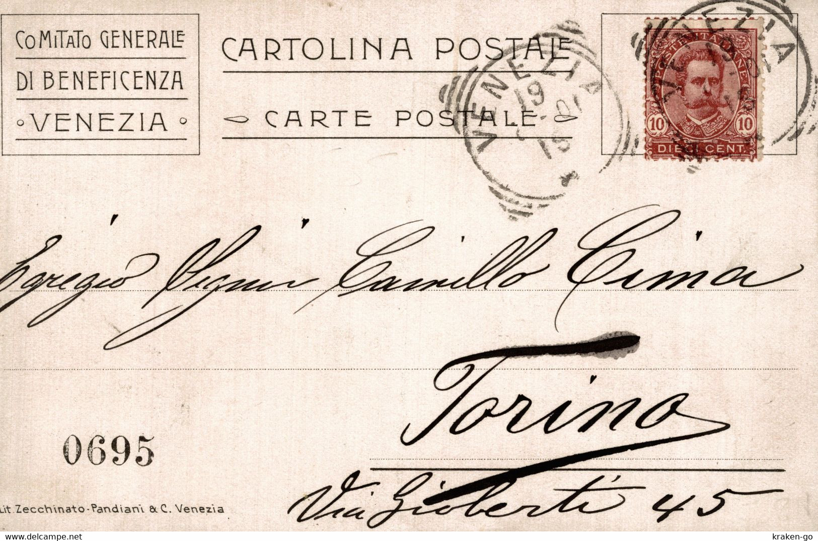 CPA - VENEZIA, 1901 - Comitato Di Beneficenza - G. BATTISTELI - Commemorativa, Commémoration - VG - PU746 - Advertising