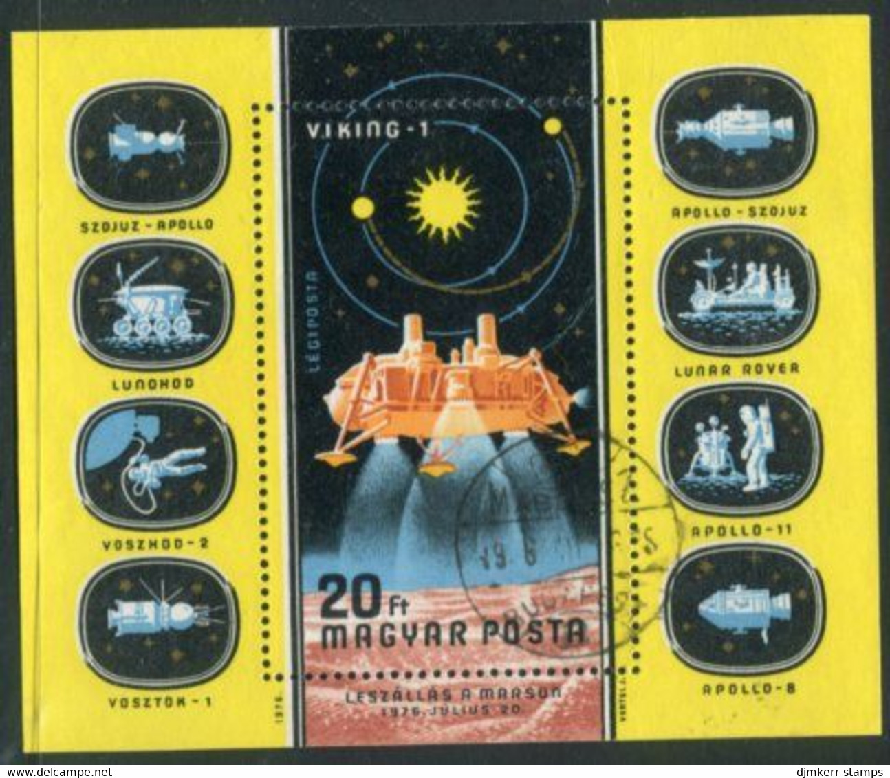 HUNGARY 1976 Space Exploration Block  Used  Michel Block 121 - Used Stamps