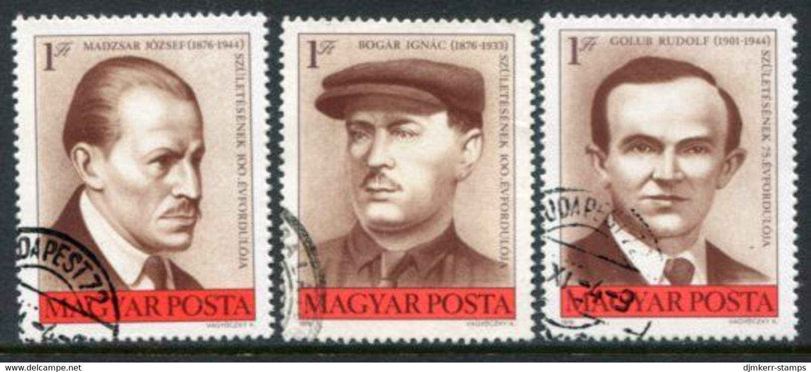 HUNGARY 1976 Personalities Of The Workers' Movement Used.  Michel 3144-46 - Used Stamps