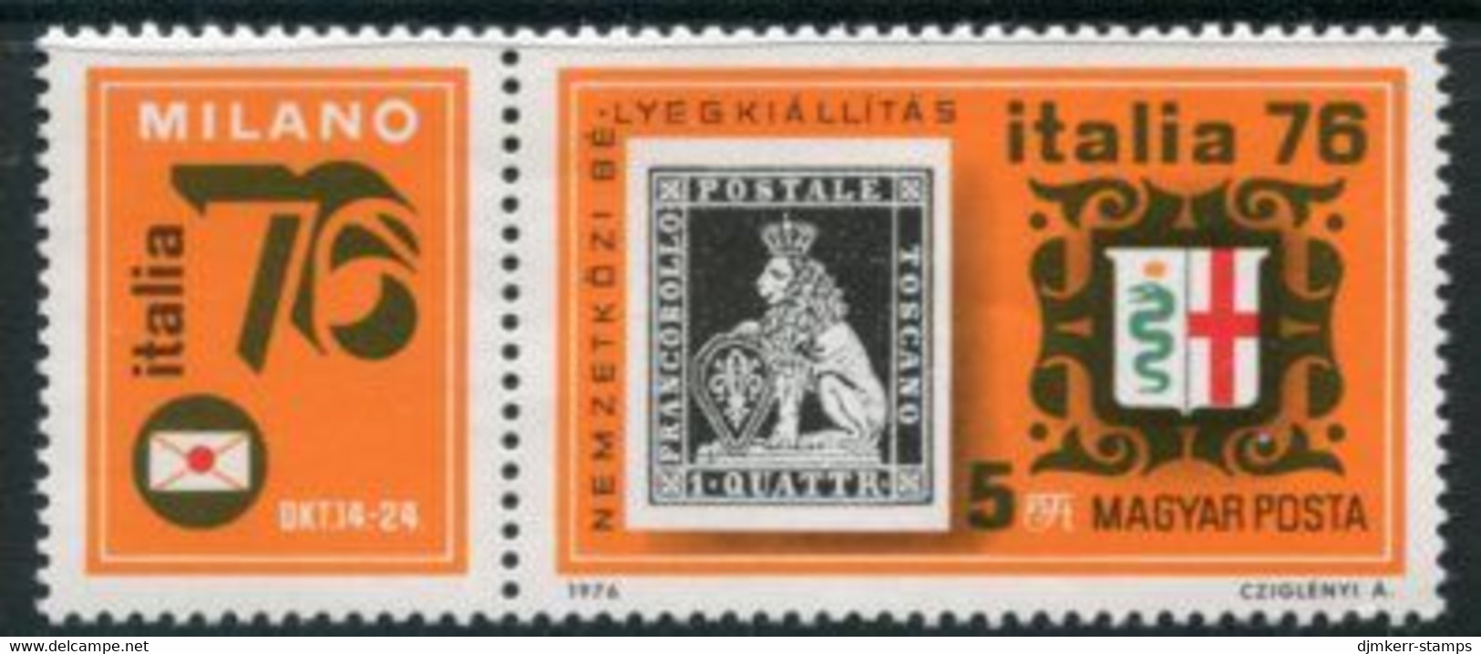 HUNGARY 1976 ITALIA Stamp Exhibition  MNH / **.  Michel 3143 - Nuevos