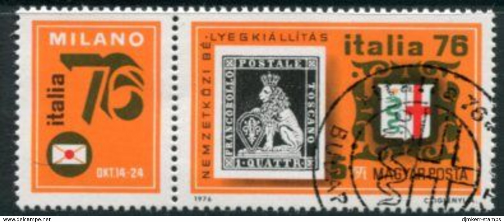 HUNGARY 1976 ITALIA Stamp Exhibition  Used.  Michel 3143 - Usati