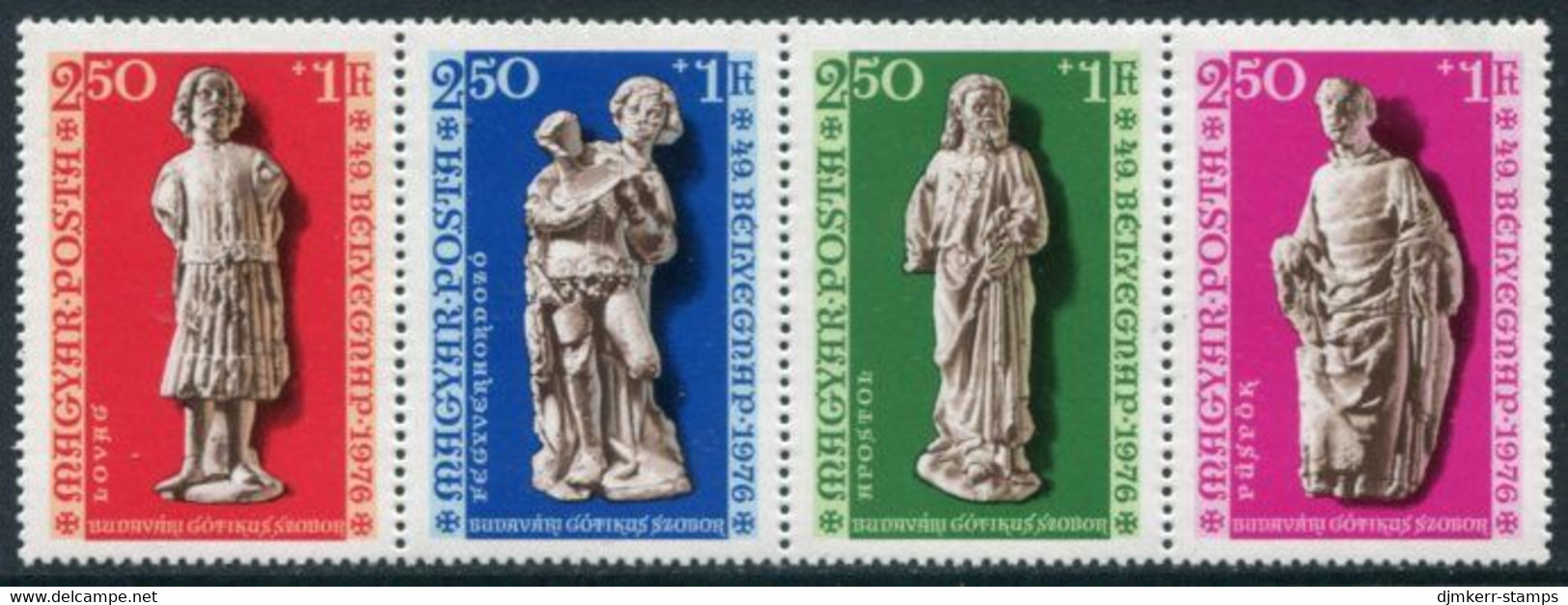HUNGARY 1976 Stamp Day: Statues MNH / **..  Michel 3136-39 - Unused Stamps