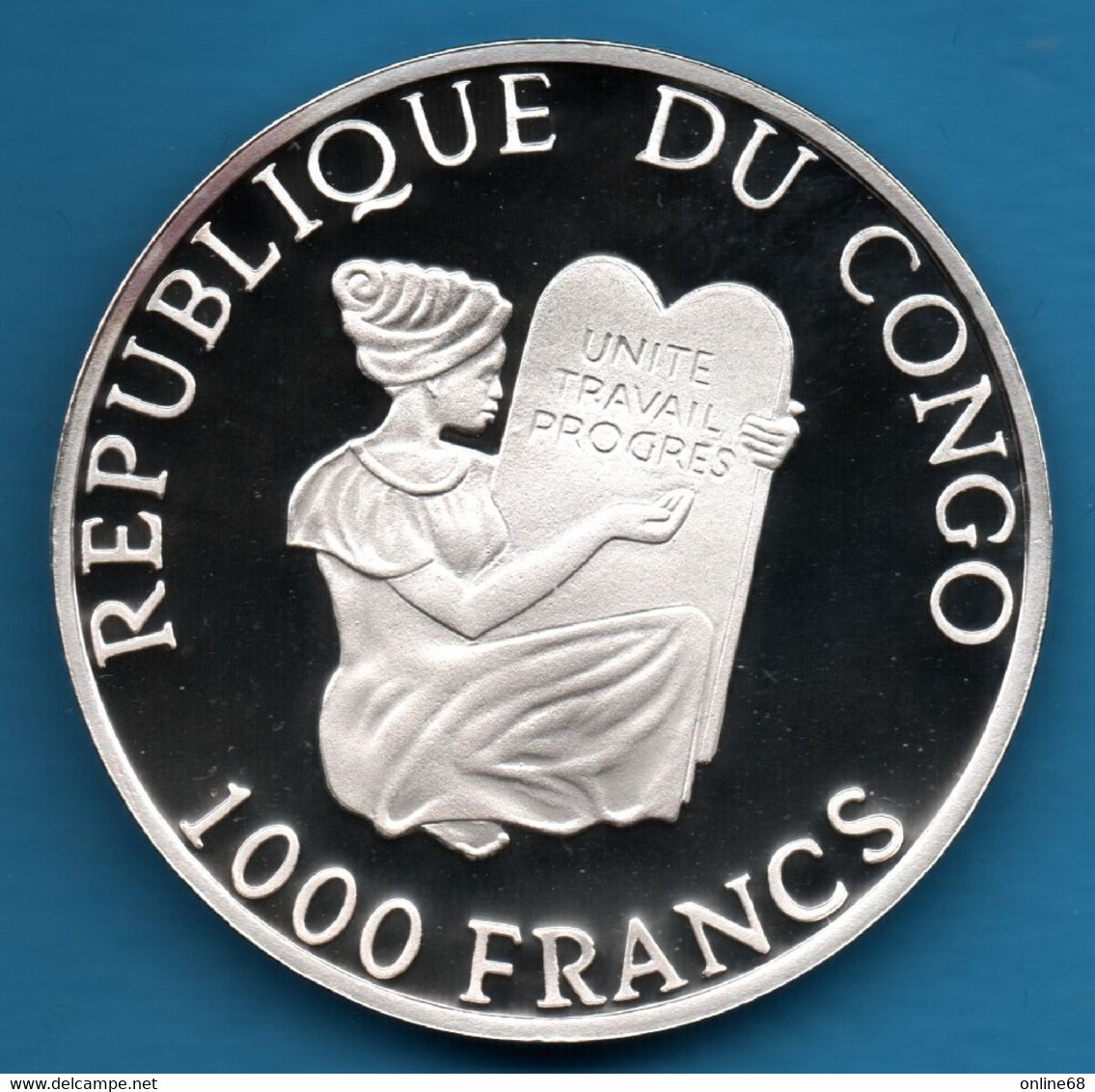 REPUBLIQUE DU CONGO 1000 Francs 1997 CORBITA CARGO ROMANI  KM# 29 	Argent 999‰ SILVER PROOF - Congo (Repubblica Democratica 1998)