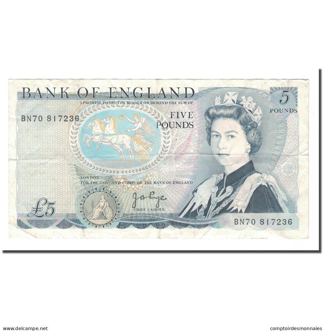 Billet, Grande-Bretagne, 5 Pounds, Undated (1971-91), KM:378b, TTB - 5 Pounds