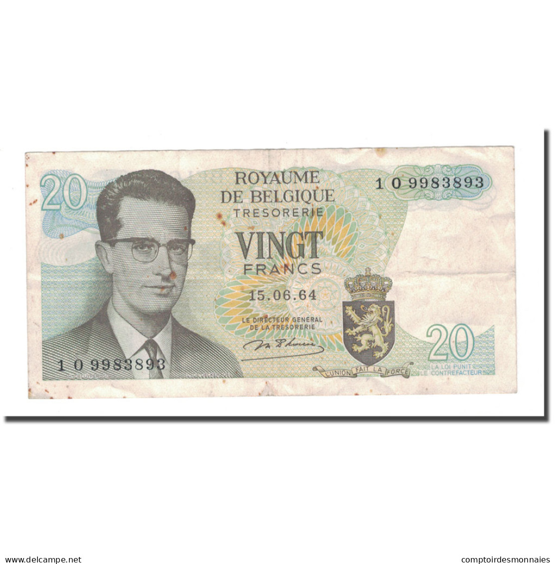 Billet, Belgique, 20 Francs, 1964, 1964-06-15, KM:138, TB+ - Other & Unclassified