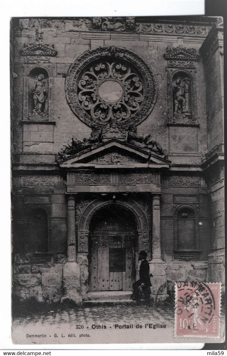 320. Othis. Portail De L'Eglise. De Jean Mallet à M. Et Mme G. Bissonnet Au Cimetière Du Père Lachaise. Paris. 1910. - Othis