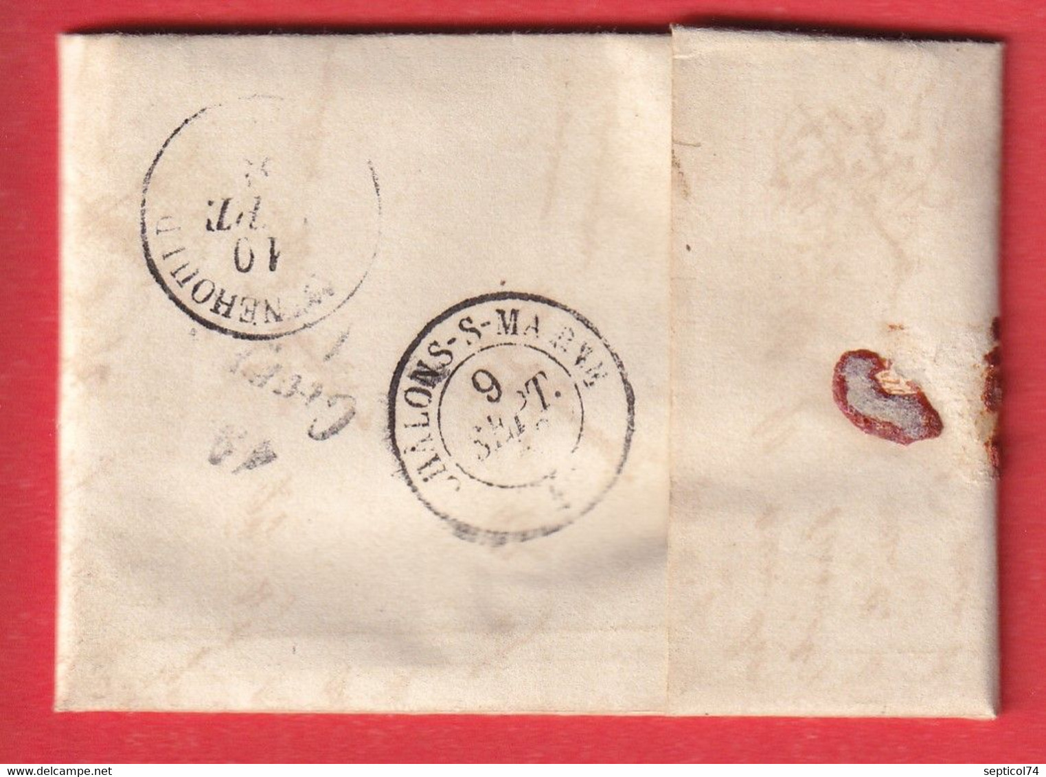 CAD TYPE 22 L'EPINE MARNE 1853 BOITE RURALE SUPPLEMENTAIRE L2 COURTISOLS INDICE 17 - 1801-1848: Precursors XIX