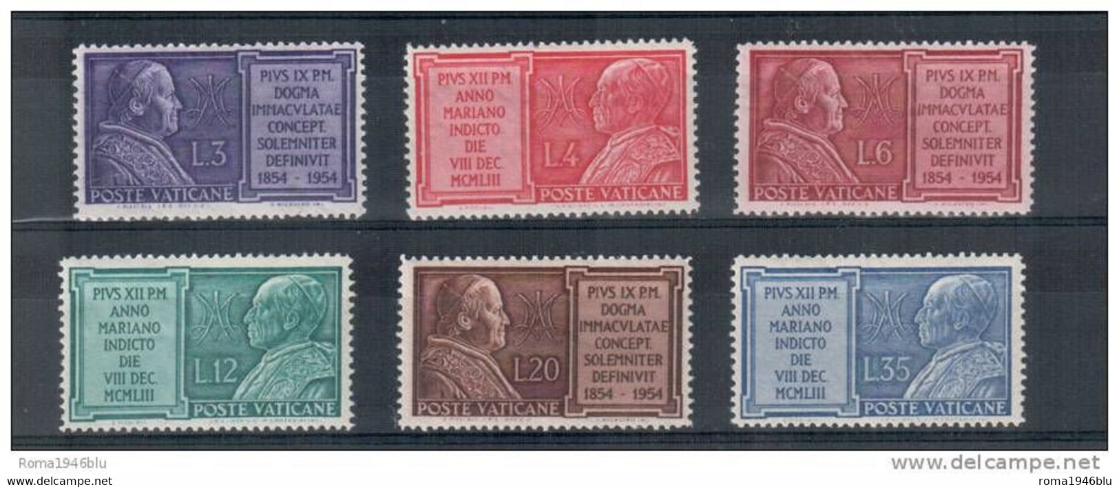 VATICANO 1954 ANNO MARIANO E DOGMA  ** MNH - Neufs