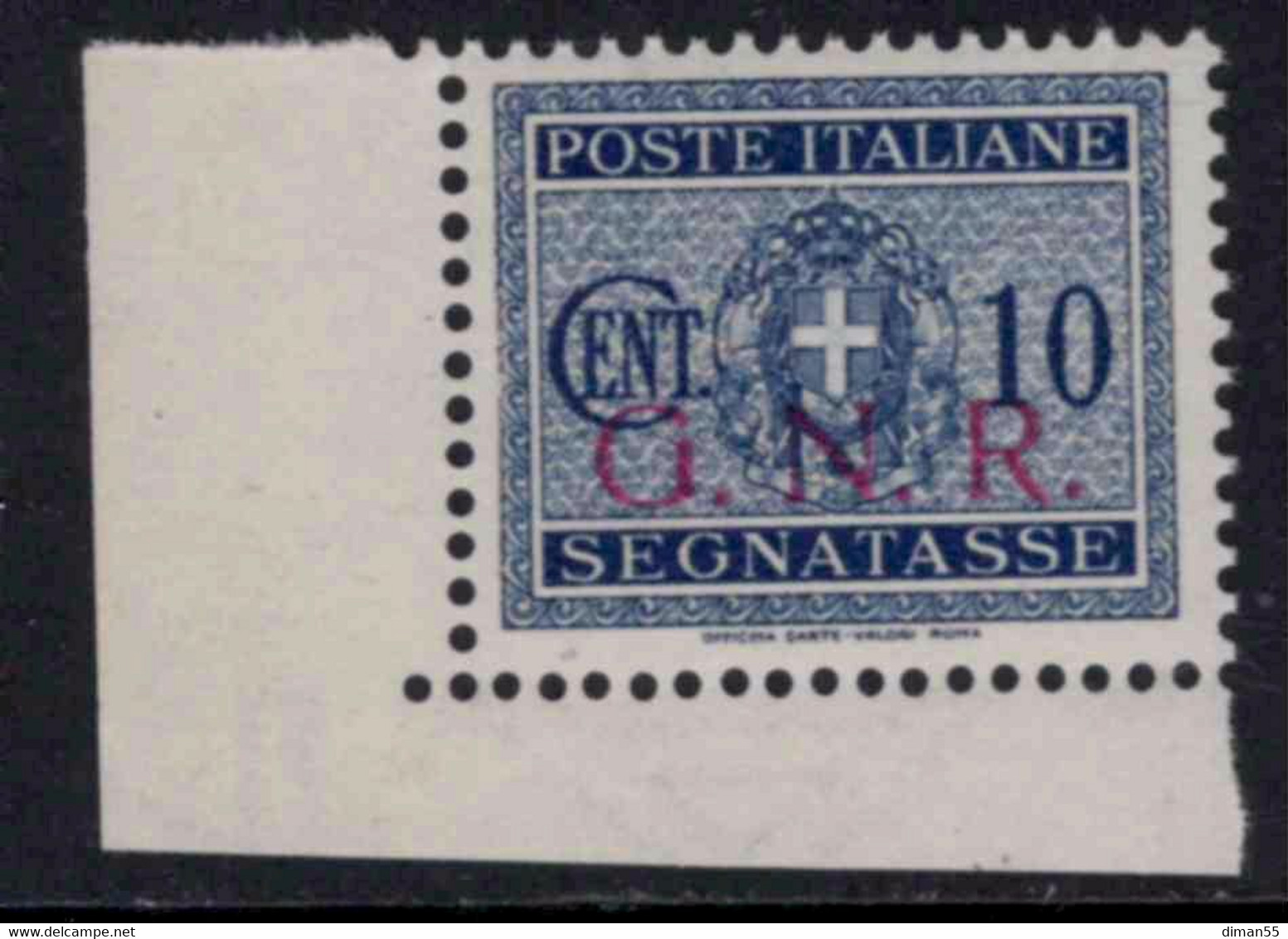 Italy - 1944 R.S.I. - Tax N.48 (Verona) - Cat. 125 Euro - Gomma Integra - MNH** Angolo Di Foglio - Strafport