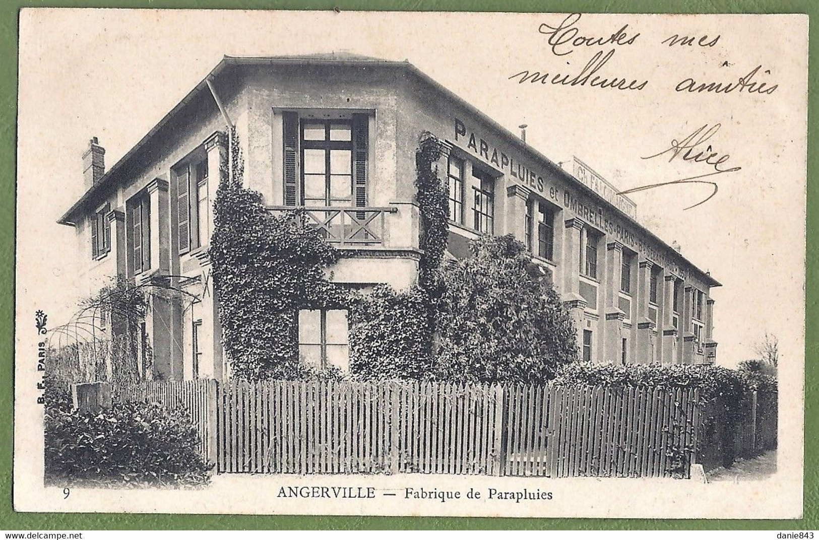 CPA Précurseur - ESSONNE - ANGERVILLE - LA FABRIQUE DE PARAPLUIE - Usine - édition B.F. Paris / 9 - Angerville