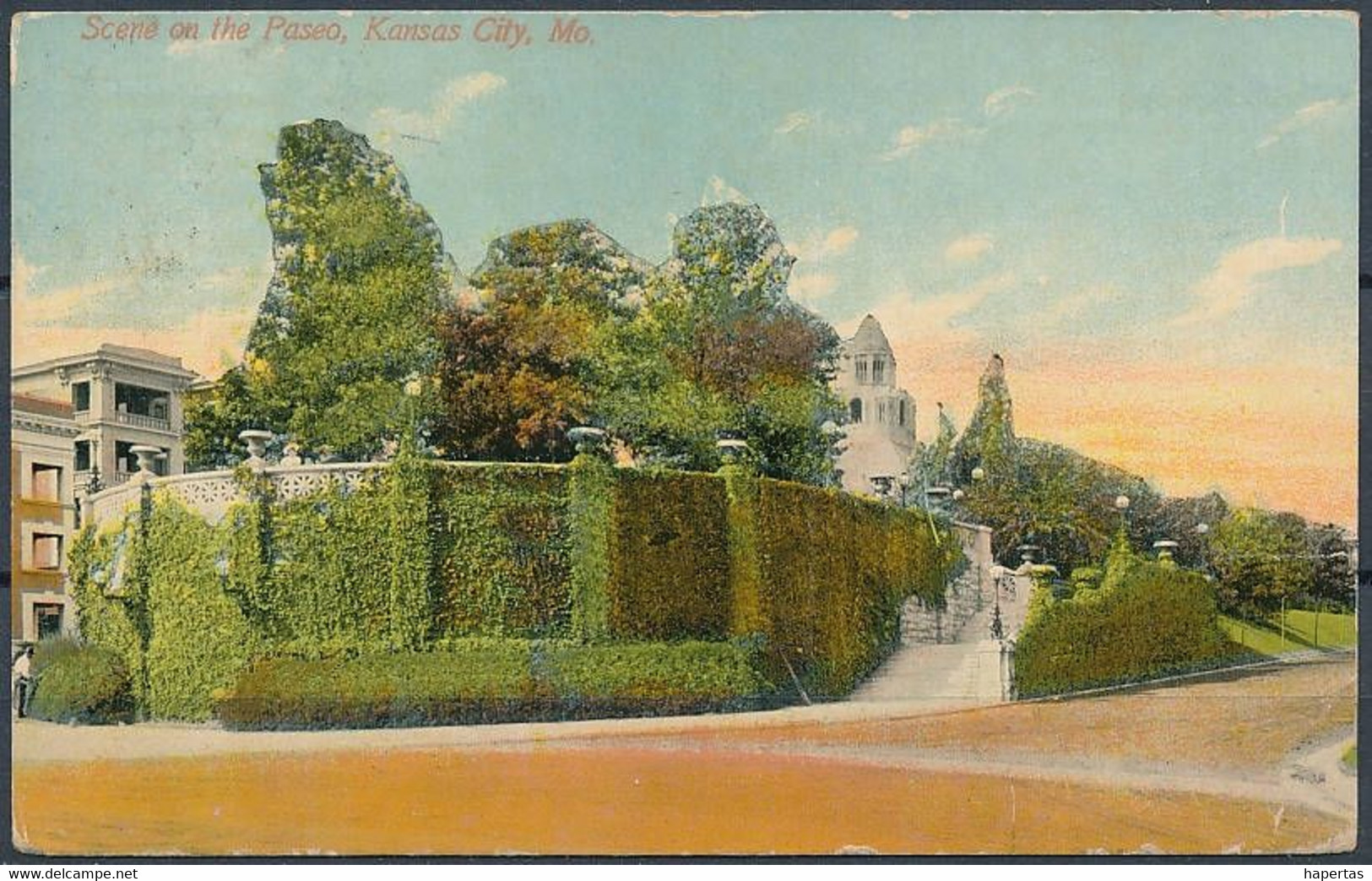 Scene On The Paseo, Kansas City, Mo. - Posted 1911 - Kansas City – Missouri