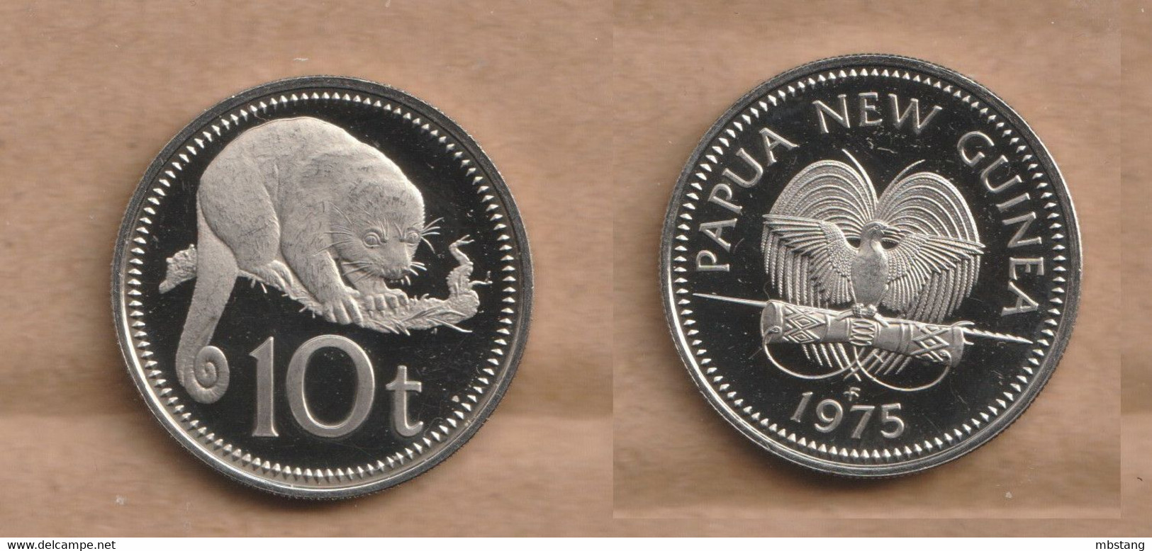 PAPUA NUEVA GUINEA  10 Toea 1975 Copper-nickel • 5.67 G • ⌀ 23.72 Mm   PROOF KM# 4 - Papouasie-Nouvelle-Guinée