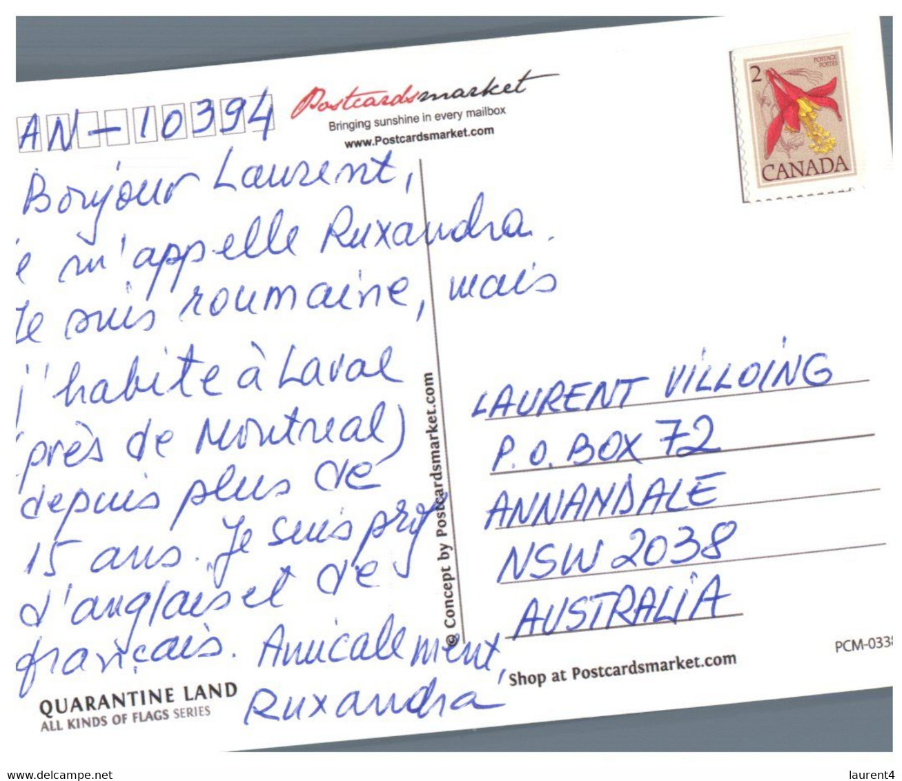 (RR 48) From Canada ? -  COVID-19 Quarantine Land Info Postcard - Myths & Facts - Salute