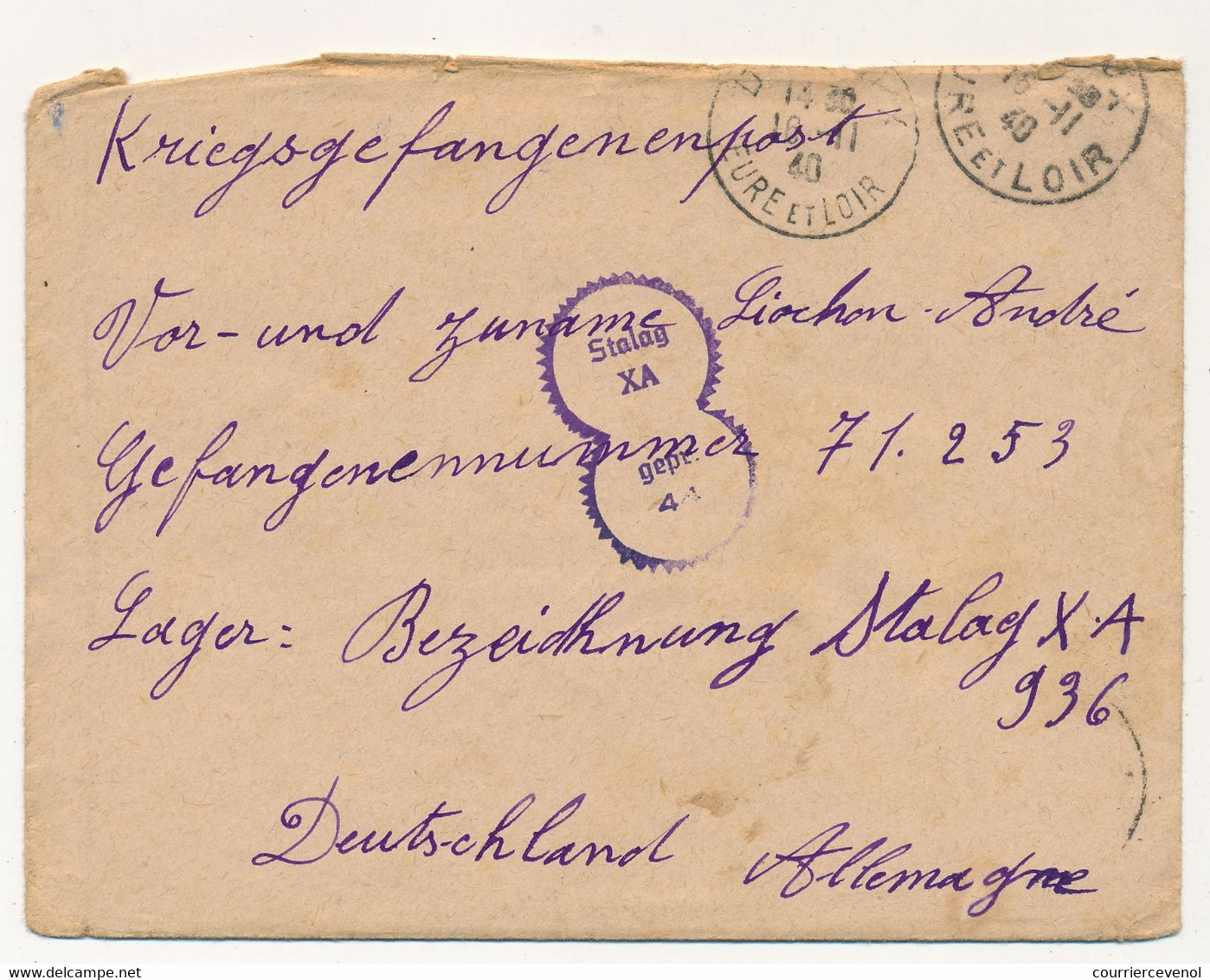 KRIEGSGEFANGENENPOST - Enveloppe Depuis Le Stalag XA - Censeur 41 - 1940 - WW II