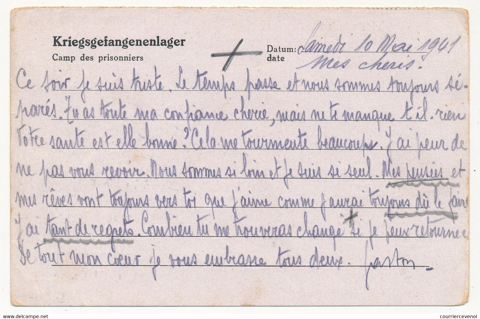 KRIEGSGEFANGENENPOST - Postkarte Depuis Le Stalag 1 B - Censeur 105 - 1941 - Guerre De 1939-45