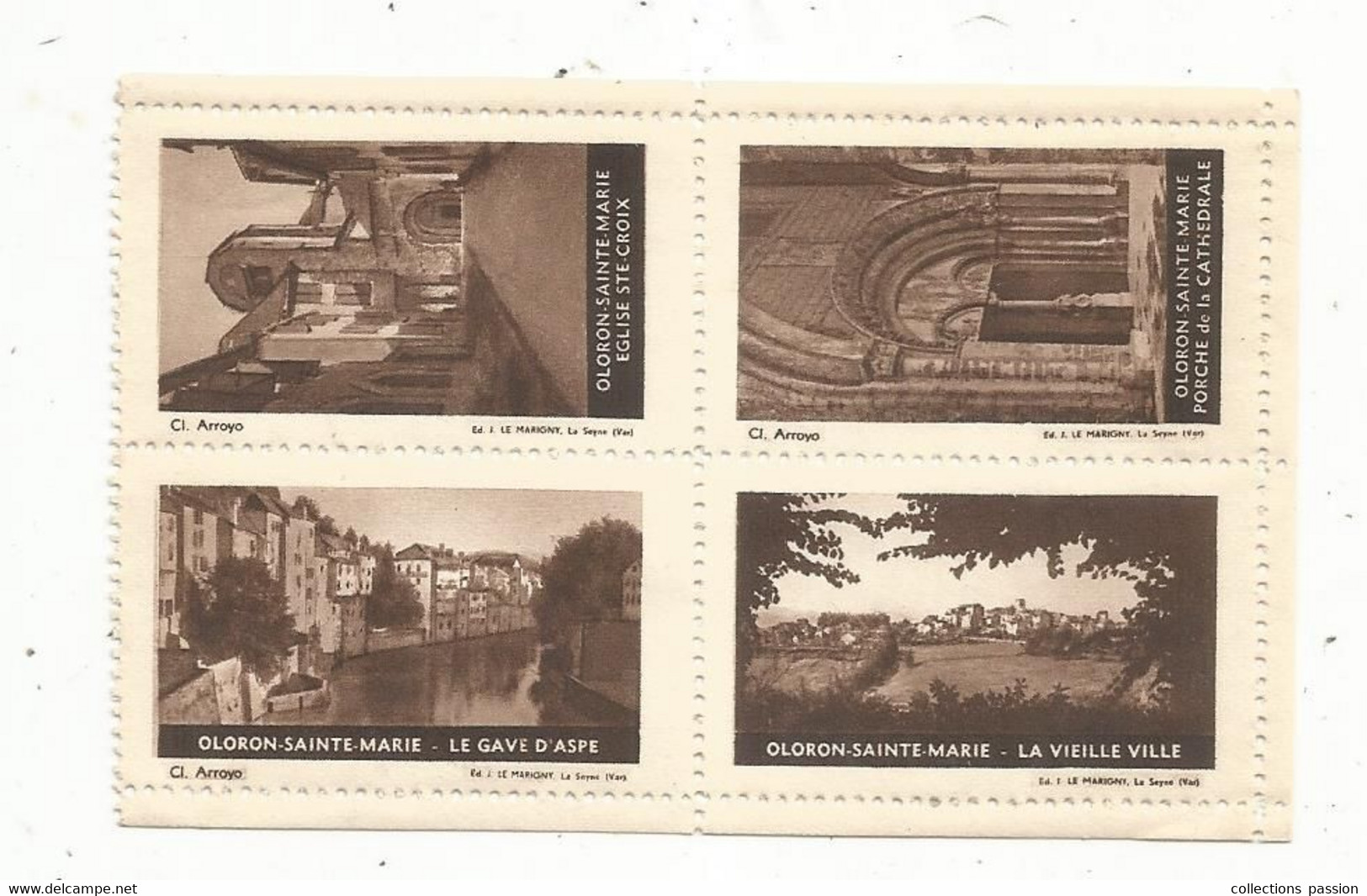 JC , Vignette , Tourisme , Bloc De 4 , OLORON SAINTE MARIE, 2 Scans - Tourism (Labels)