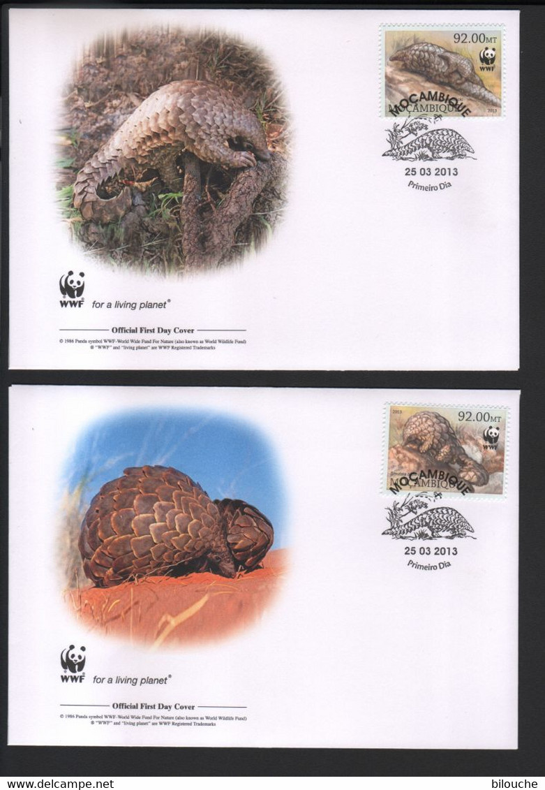 WWF 514 / SERIE COMPLETE OFFICIELLE DE 4 FDC's / MOZAMBIQUE 2013 / Pangolin De Temminck Ou Pangolin Terrestre Du Cap - Other & Unclassified