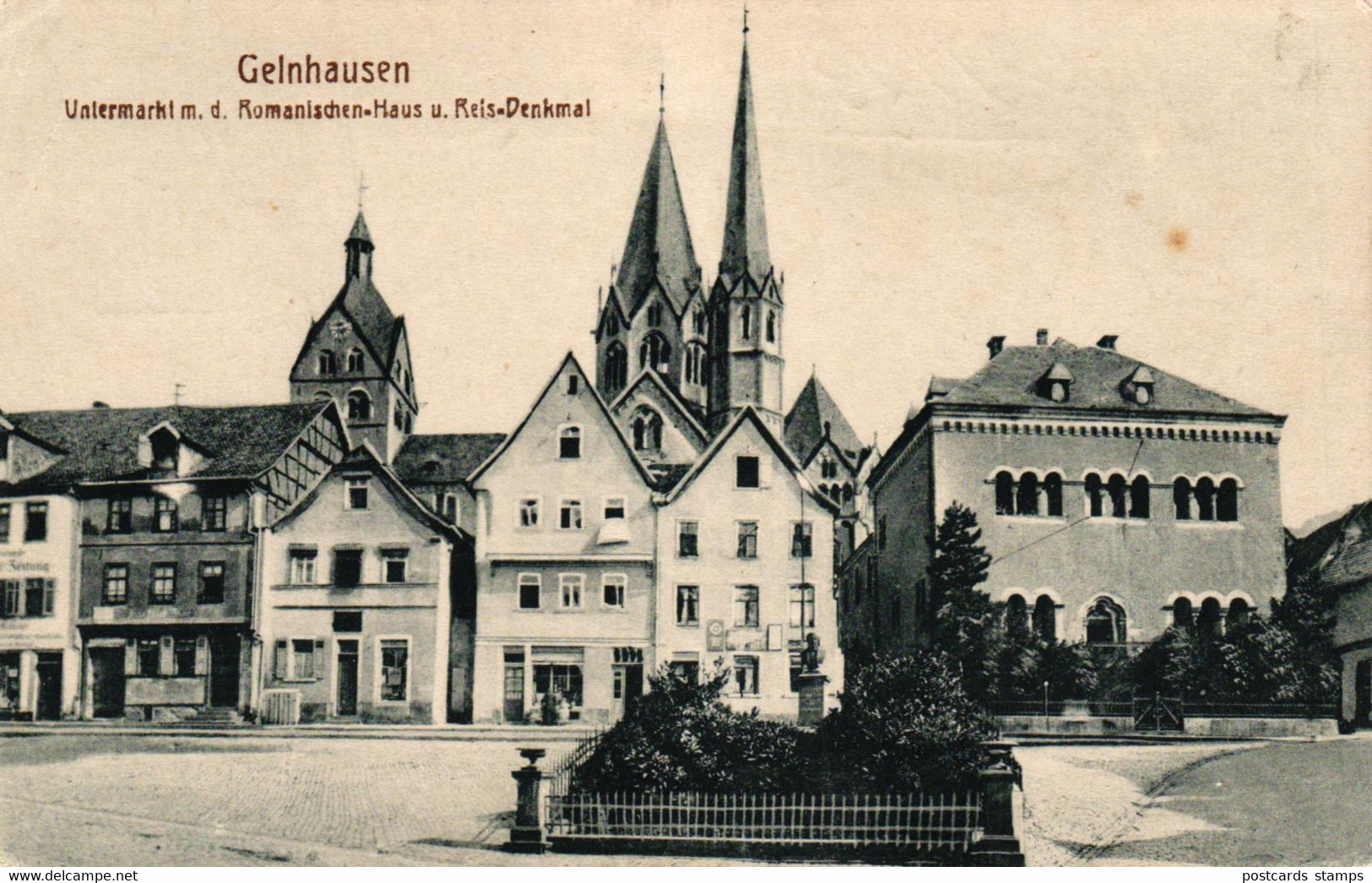 Gelnhausen, Untermarkt M.d. Romanischen-Haus Und Reis-Denkmal, 1923 - Gelnhausen