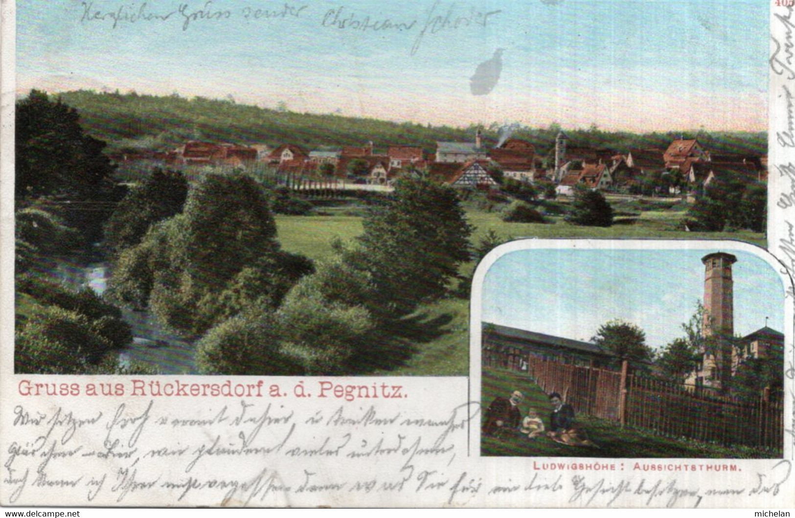 CPA   ALLEMAGNE---GRUSS AUS RUCKERSDORF A.D. PEGNITZ---1903 - Pegnitz