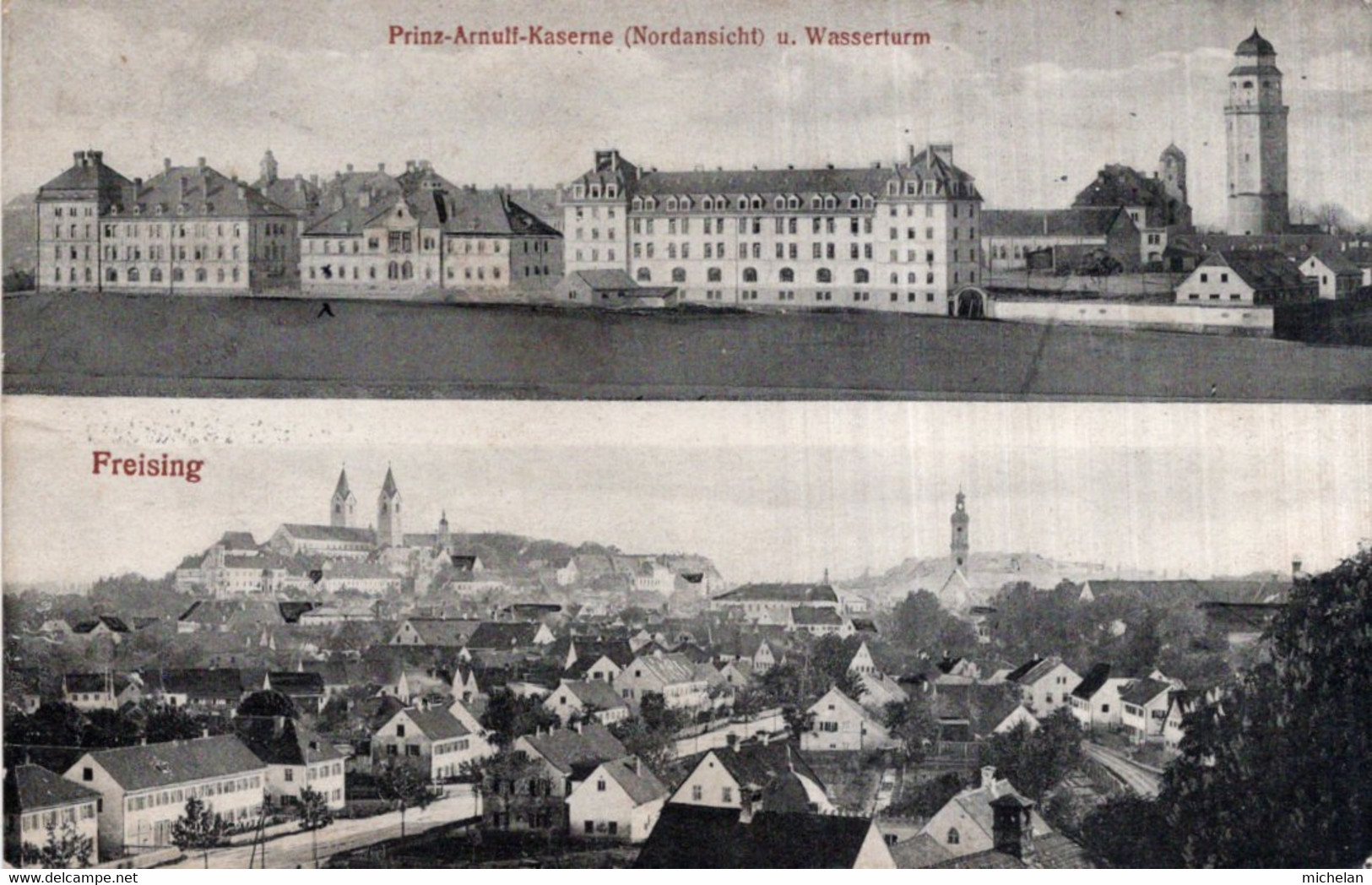 CPA   ALLEMAGNE---FREISING---PRINZ-ARNULF-KASERNE ( NORDANSICT U WASSERTURM )---1915 - Freising