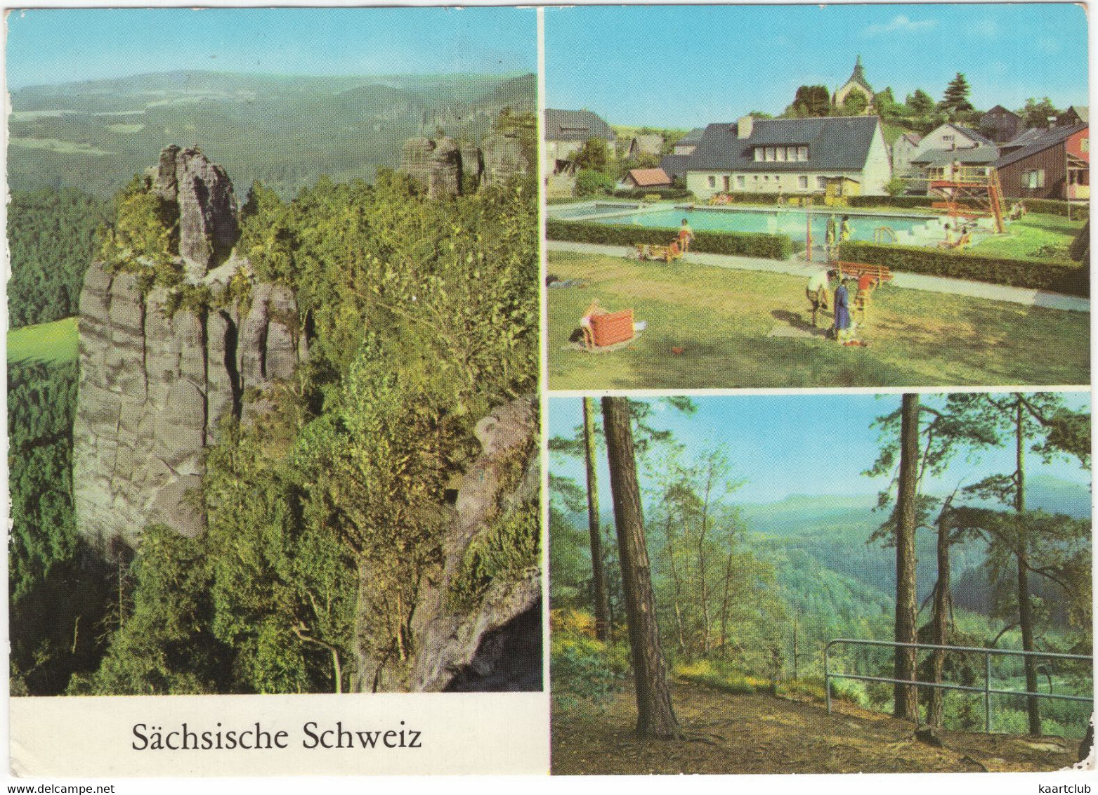 Hinterhermsdorf: Schrammsteinaussicht, Bad, Lindigtblick - (DDR) - 1978 - Swimmingpool/Piscine - Sebnitz