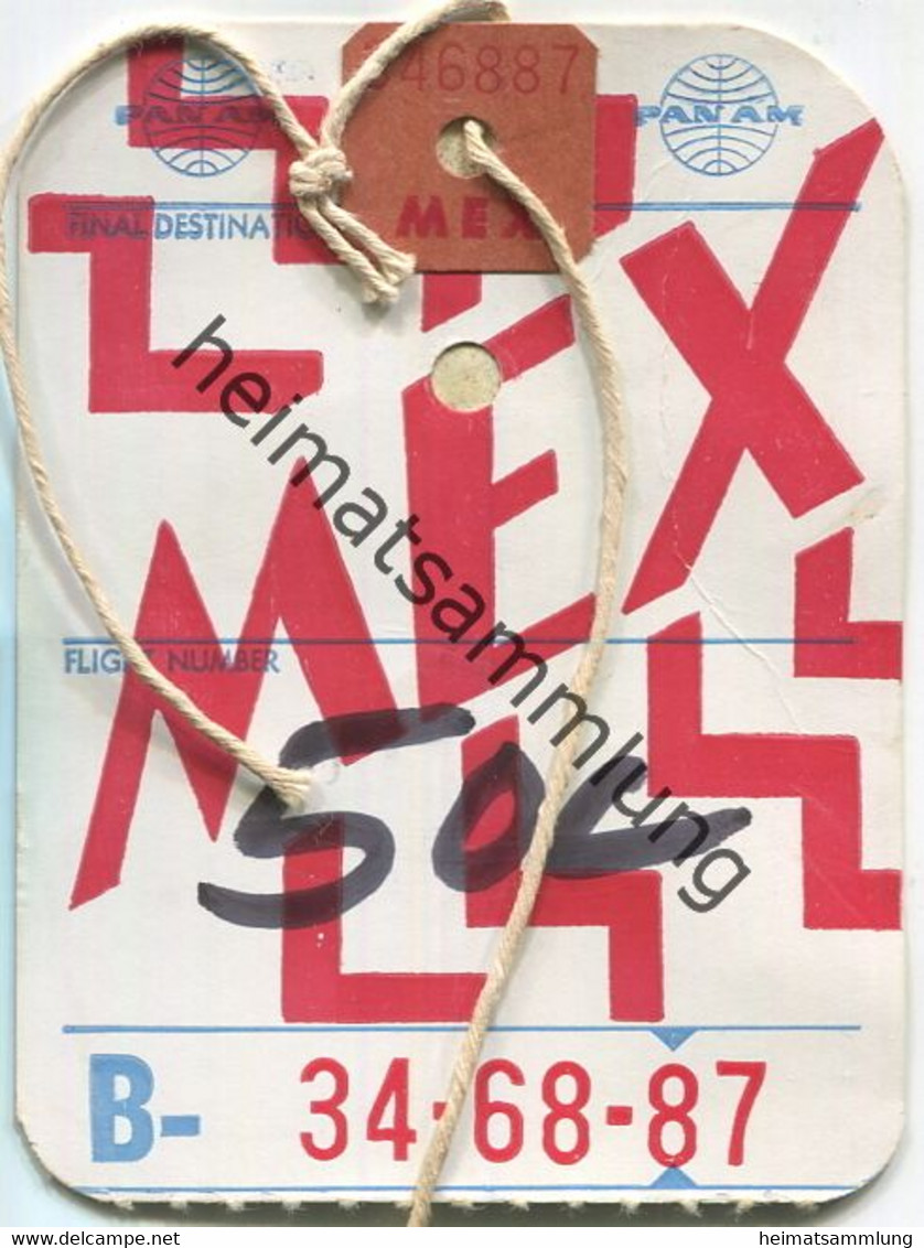 Baggage Strap Tag - Gepäckanhänger PAN AM - PAA Pan American World Airways - Aufklebschilder Und Gepäckbeschriftung