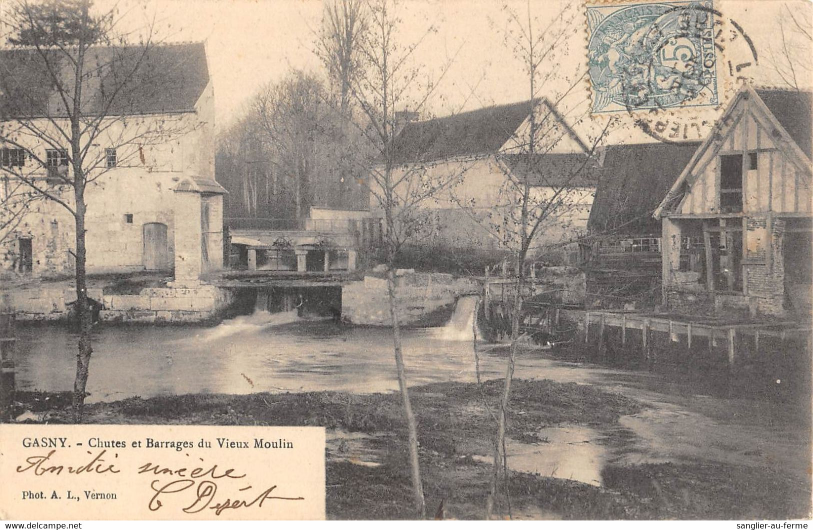 CPA 27 GASNY CHUTES ET BARRAGES DU VIEUX MOULIN - Autres & Non Classés