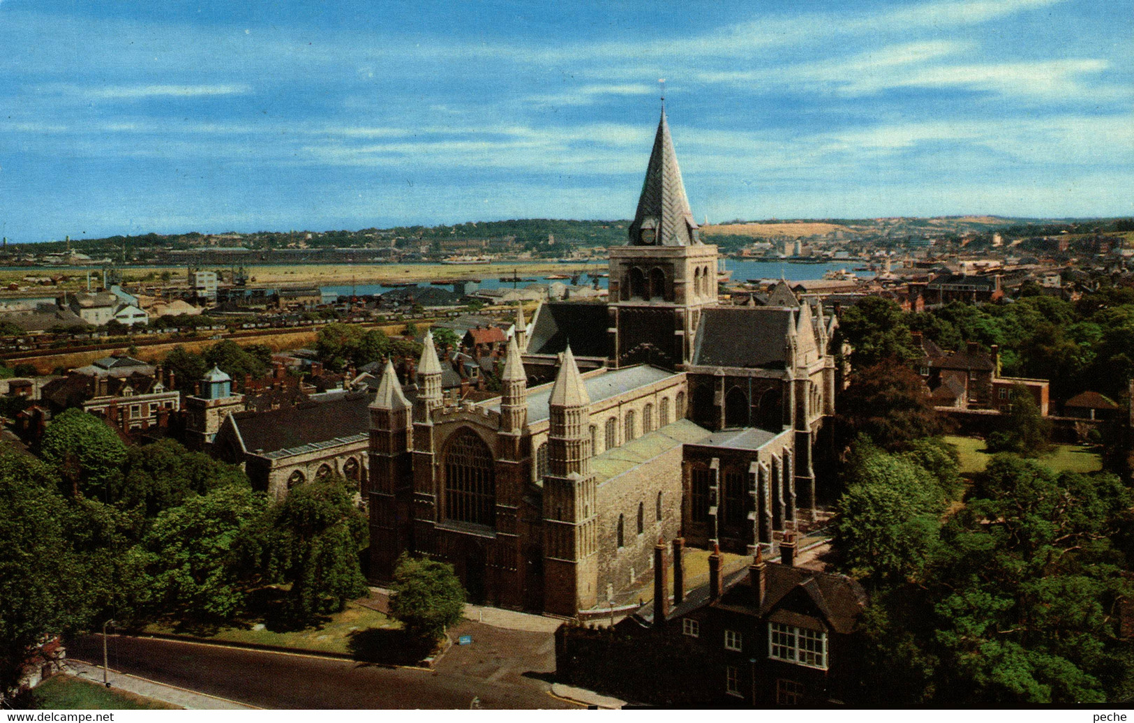 N°84904 -cpsm Rocherster Cathedrale From The Castle- - Rochester
