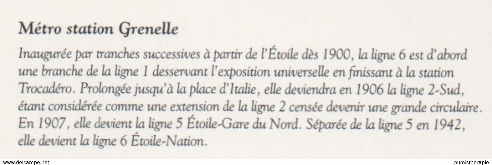 Éditions Atlas : Métropolitain De Paris, Station Grenelle En 1933 (Bir-Hakeim Sur La Ligne 6 à Nos Jours) - Métro