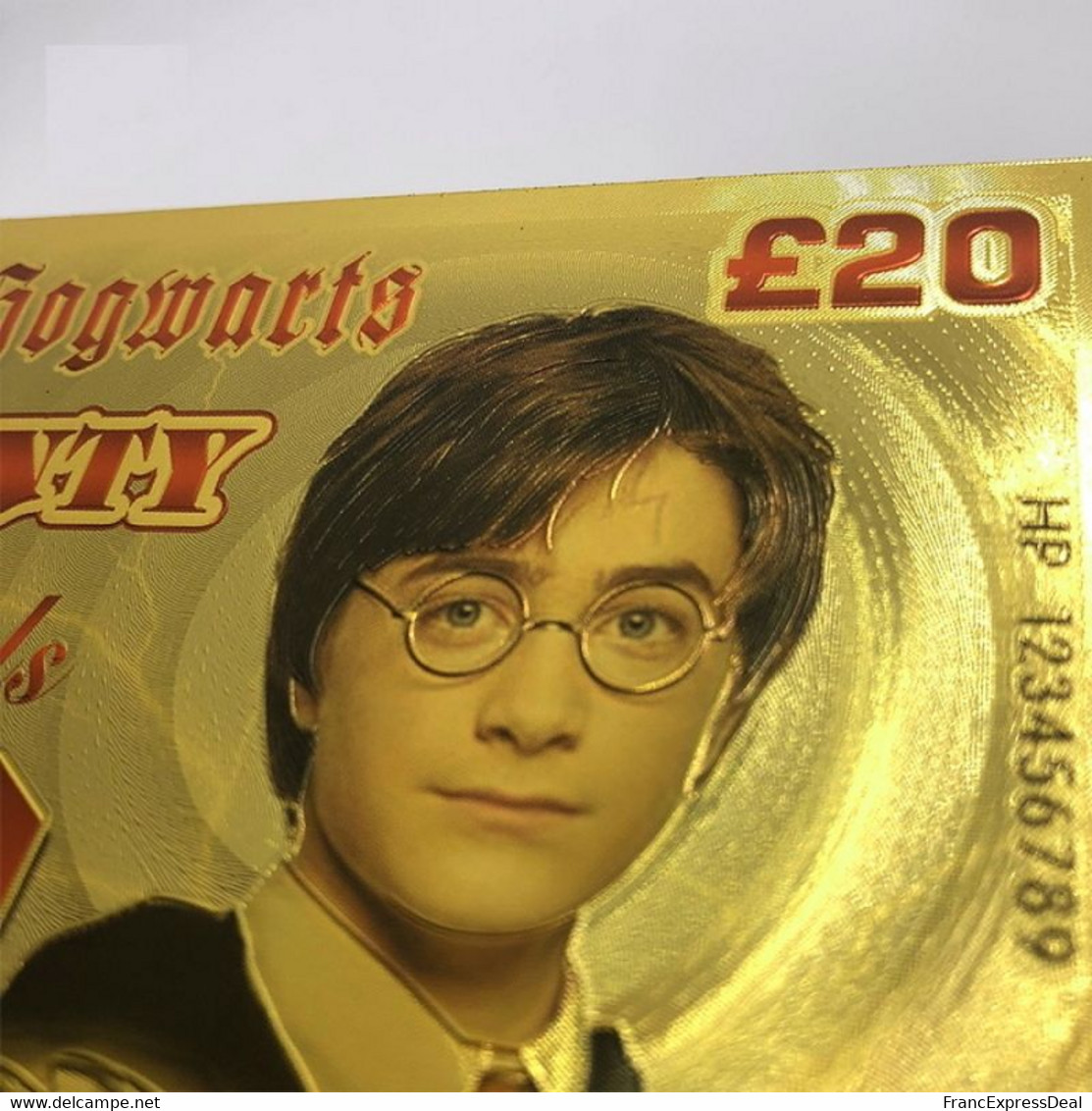 1 Billet plaqué OR ( GOLD Plated Banknote ) - Harry Potter Bank of Hogwarts